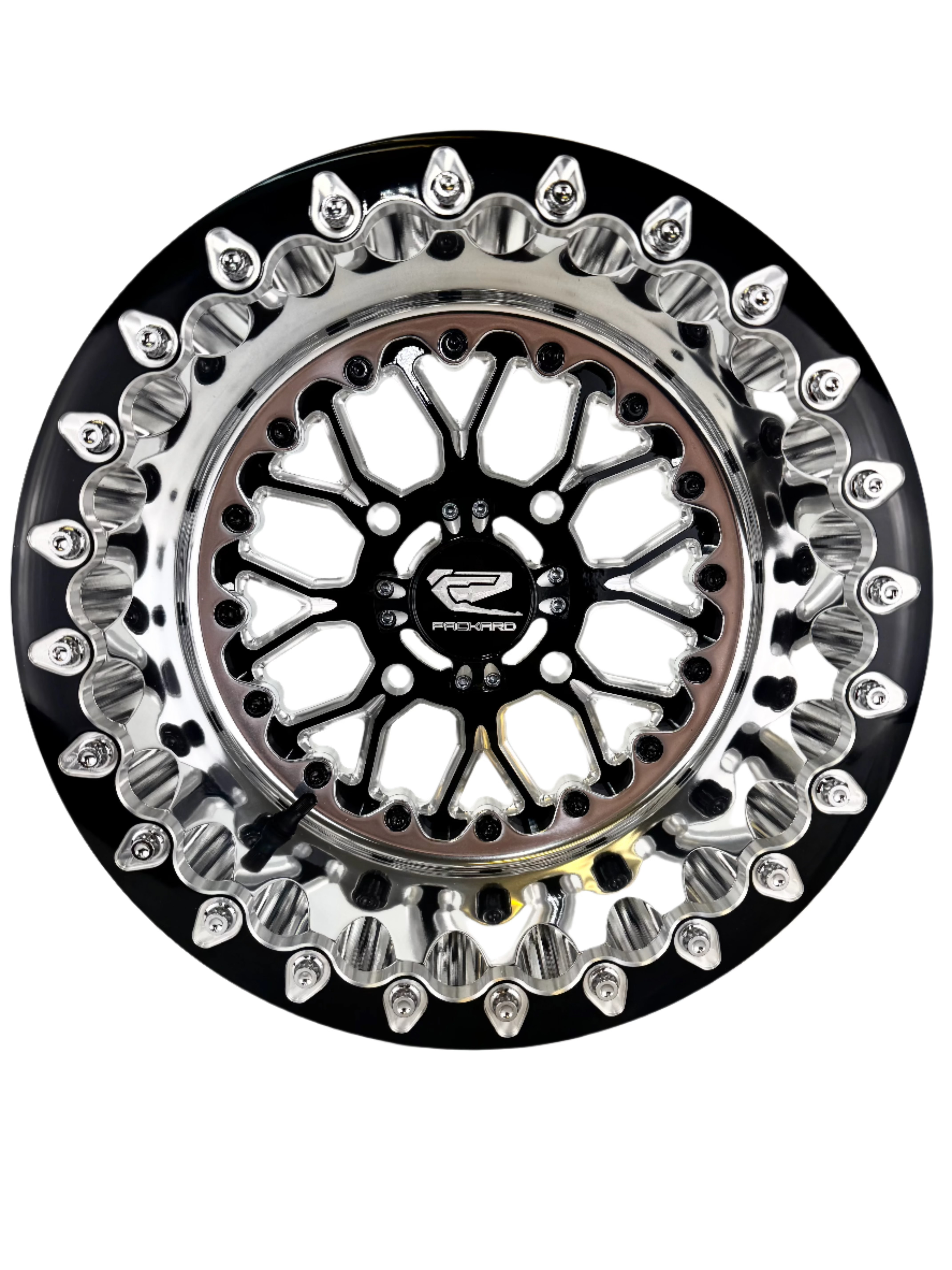 Wishbone FF Forged Polished Beadlock Wheels - Gloss Black Finish | High-Performance Off-Road & Truck Rims for Enhanced Style & Durability