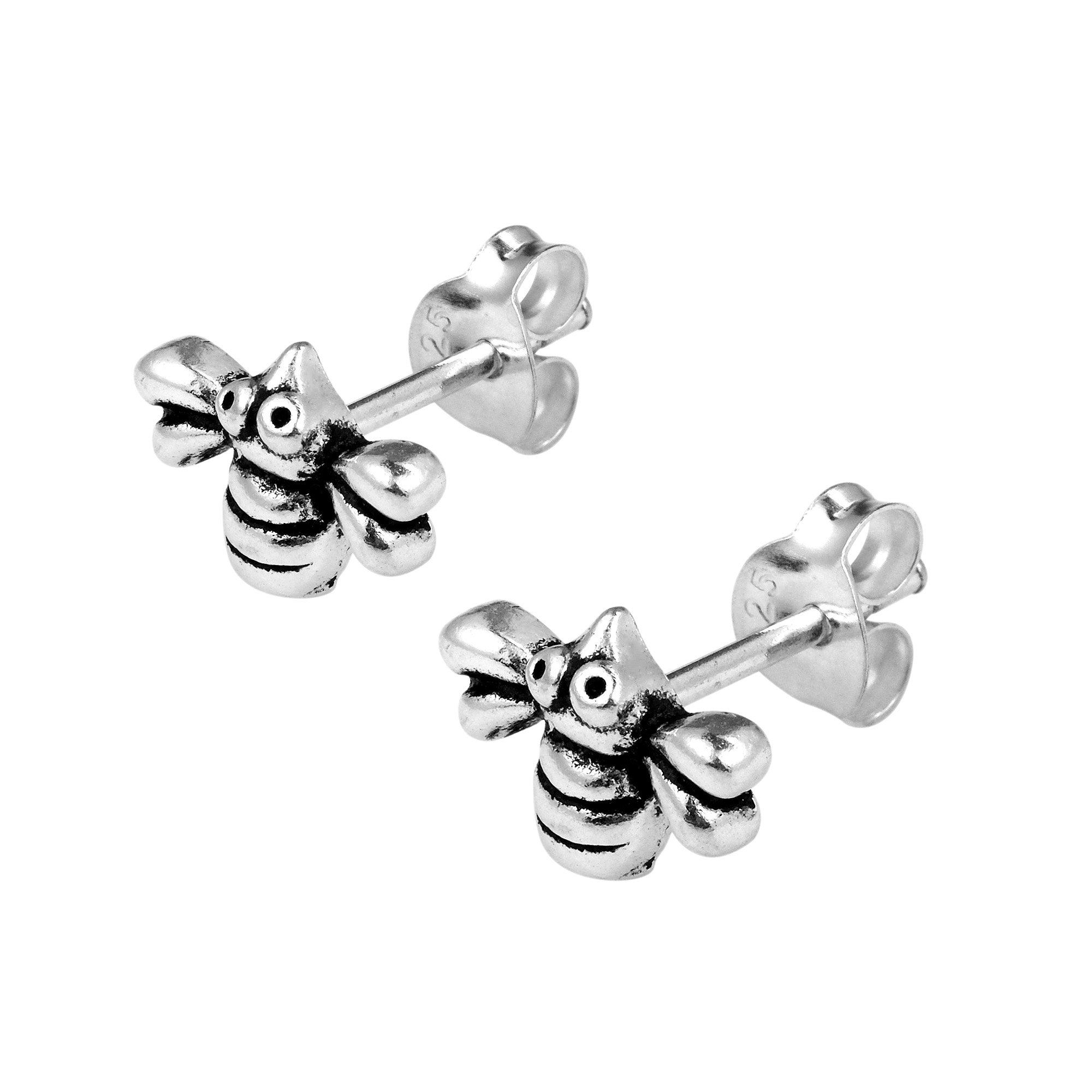 AeraVida Petite Adorable Bumble Bee .925 Sterling Silver Stud Earrings for Women | Cute Bee Jewelry Gift for Her | Perfect for Everyday Wear, Parties & Gifts