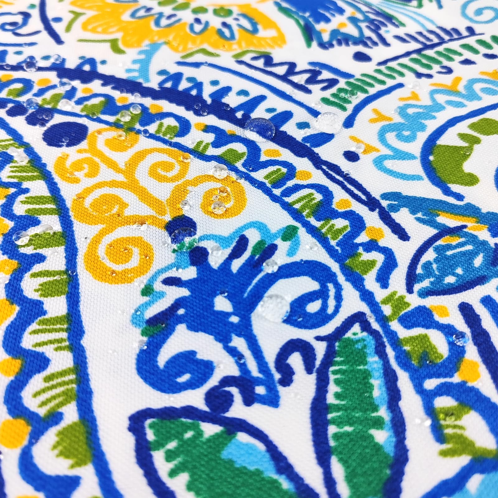 Water-Resistant 18.5 x 16 Inch Outdoor Patio Cushions - Square Chair Pads for Garden Furniture - Blue Paisley Design - Perfect for Backyard, Deck, and Poolside Relaxation