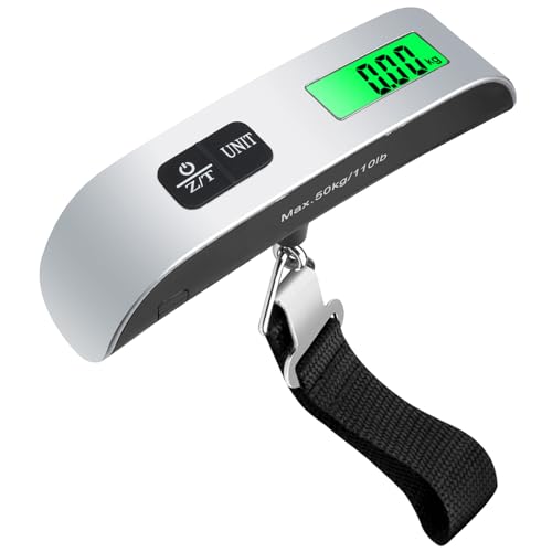 NATUREKIT Digital Luggage Scale - 110lbs Portable Suitcase Scale with LCD Display & Temperature Sensor for Travel, Packages, and Shipping | Perfect for Airports, Hotels, and Home Use