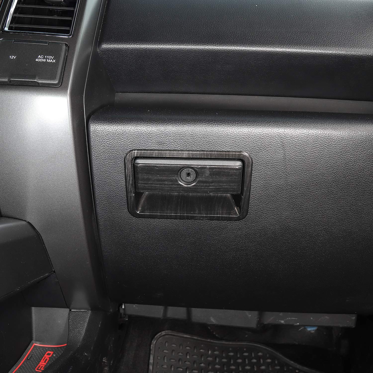 Ford F150 2015-2017 Car Co-Pilot Storage Box | Black Interior Organizer with Handle Cover Trim | Perfect for Road Trips & Daily Commute Accessories