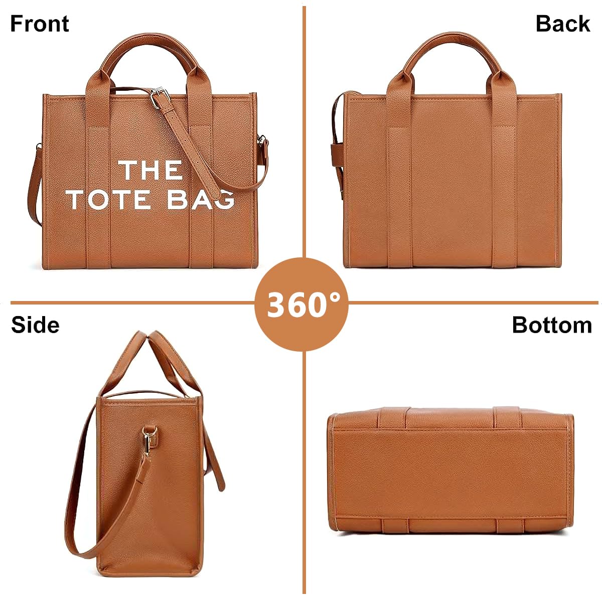 PALAY® Women's PU Leather Crossbody Tote Bag with Detachable Shoulder Strap - Stylish Handheld Purse for Work, Travel & Everyday Use