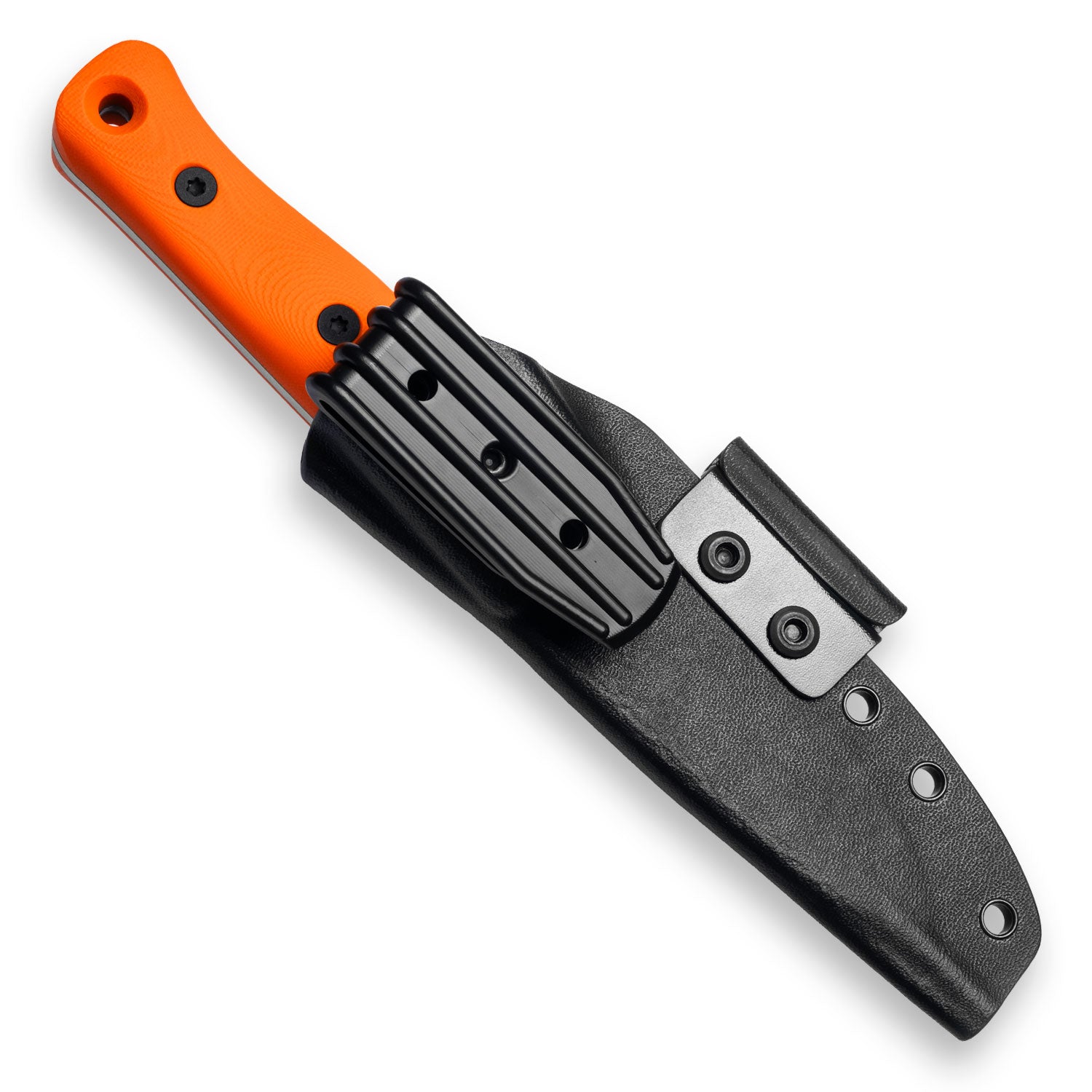 F4 Bushcraft Survival Knife - Premium MagnaCut Steel with Polished Stonewash Finish & Orange G10 Handle - Ideal for Camping, Hunting, and Outdoor Adventures