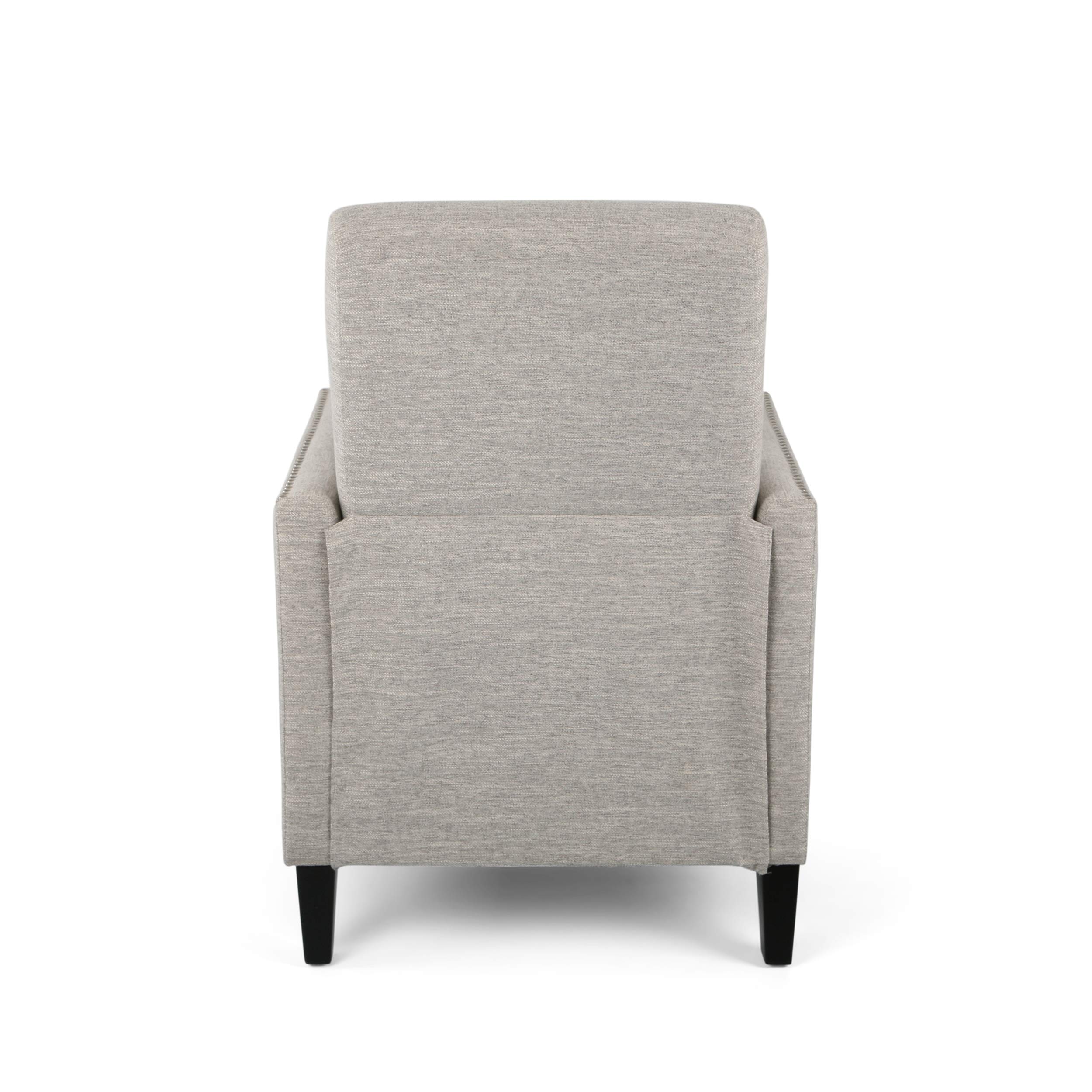 Christopher Knight Home Alexis Contemporary Fabric Push Back Recliner - Light Gray & Dark Brown - Modern Living Room Furniture for Relaxation & Comfort
