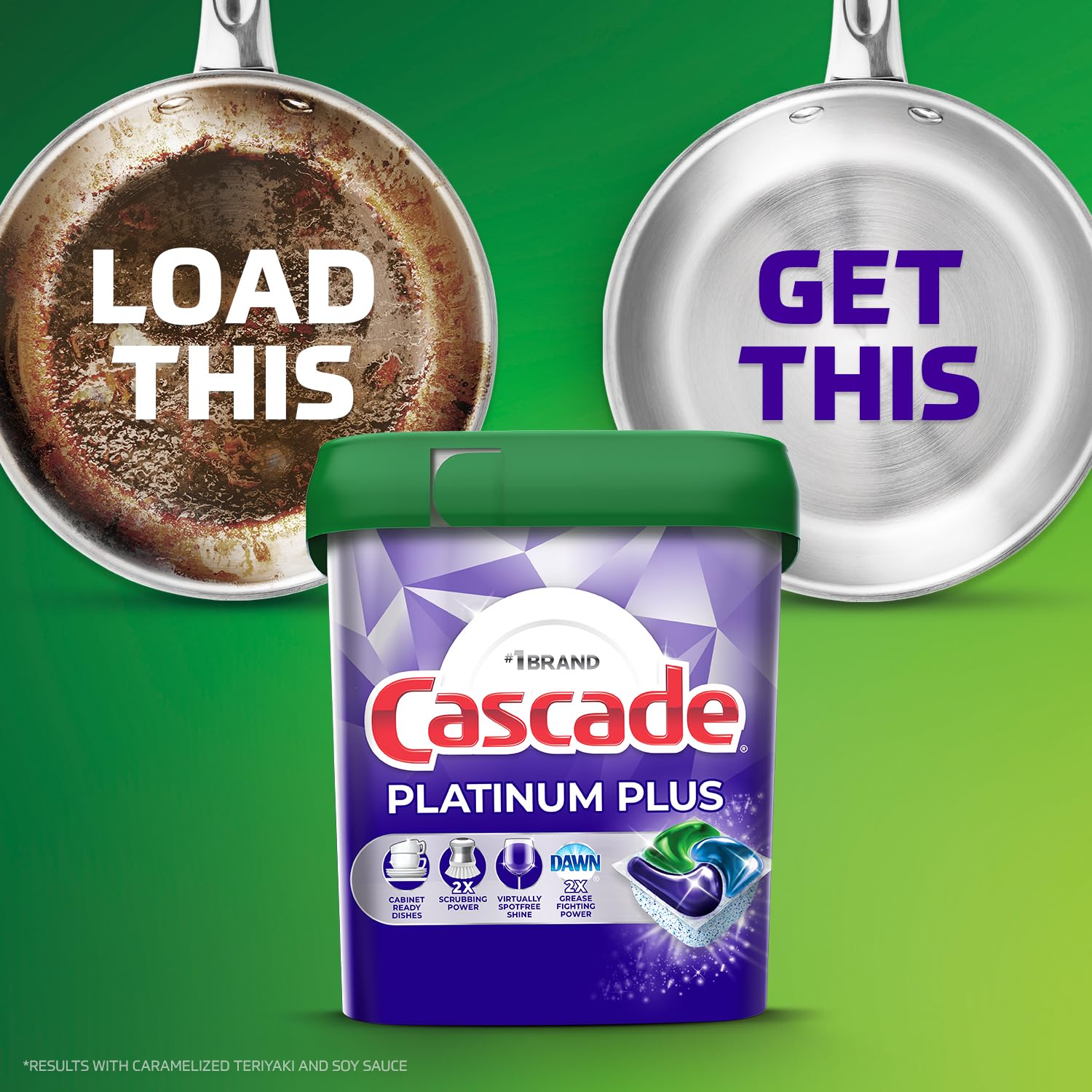 Cascade Platinum Plus ActionPacs Dishwasher Detergent Pods - 52 Count | Powerful Cleaning for Tough Stains | Fresh Mountain Scent | Perfect for Daily Dishwashing & Hard Water Areas