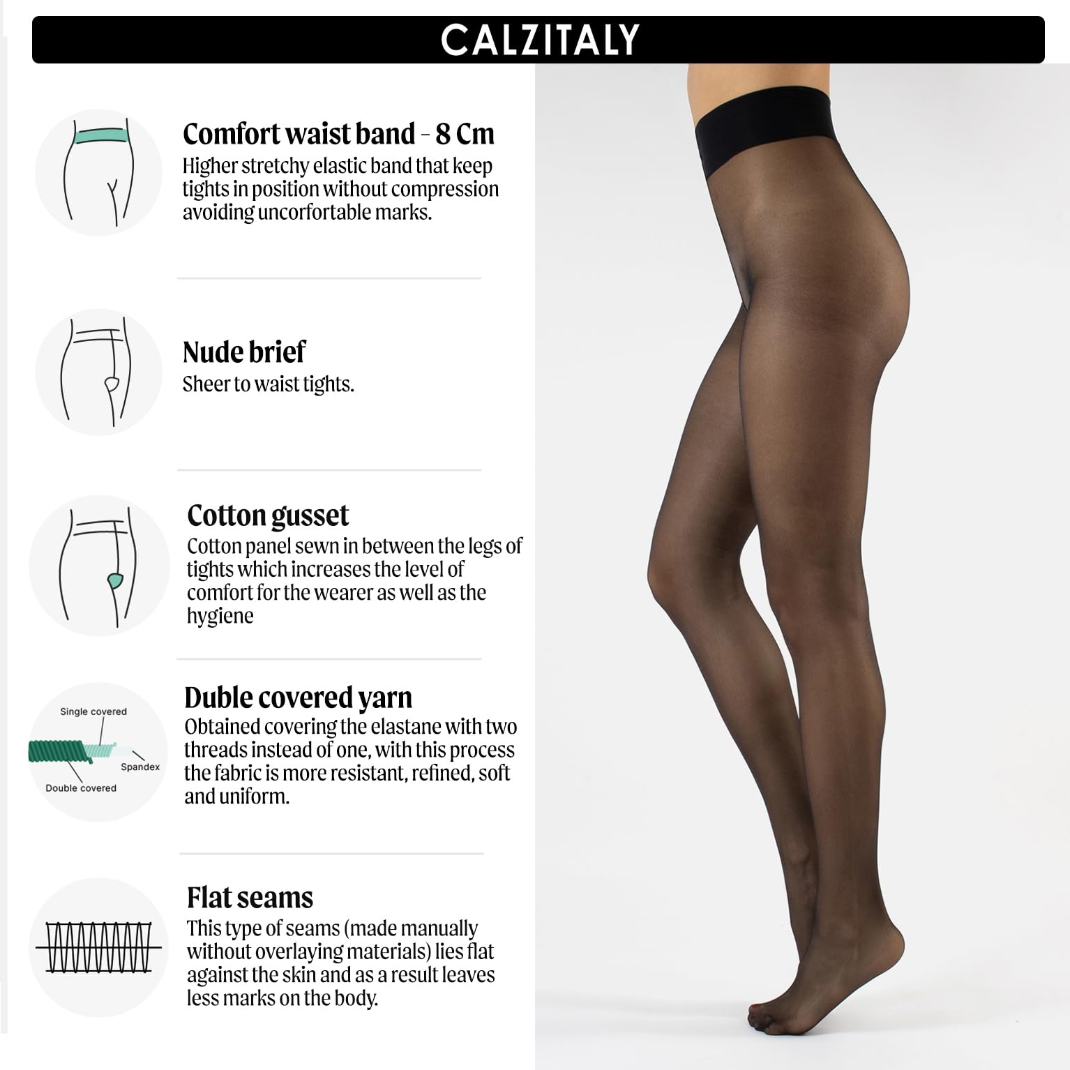 CALZITALY Sheer Floral & Animal Print Tights 20 DEN - Black, Skin, Suntan Sizes S-XL | Italian Made for Party & Office Wear