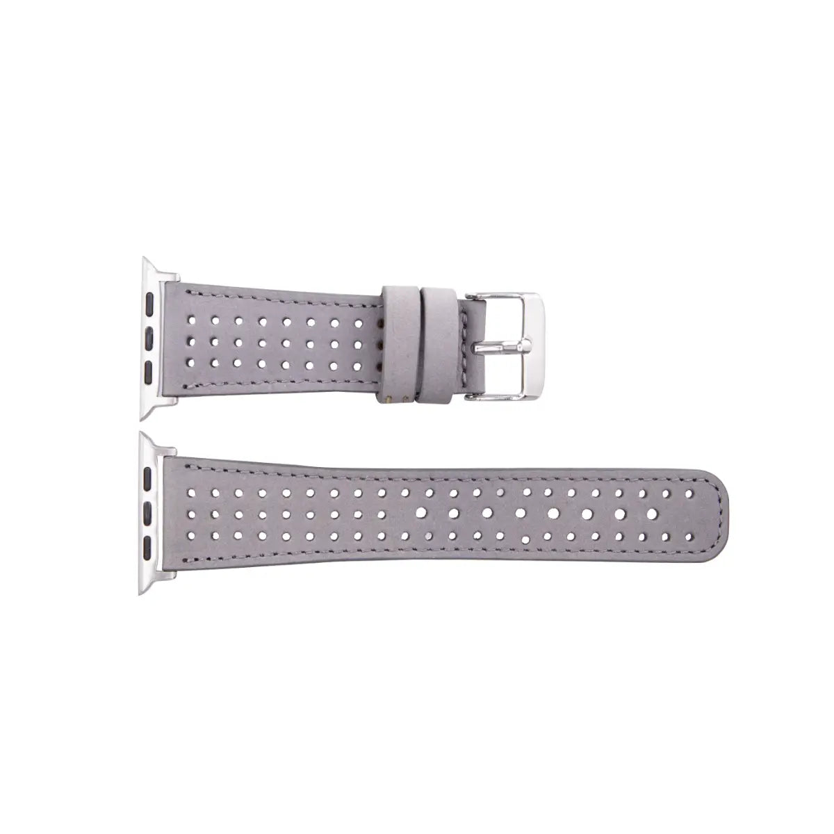 Premium Gray Leather Rally Strap for Apple Watch - Durable & Stylish Band for Workouts, Sports & Everyday Wear
