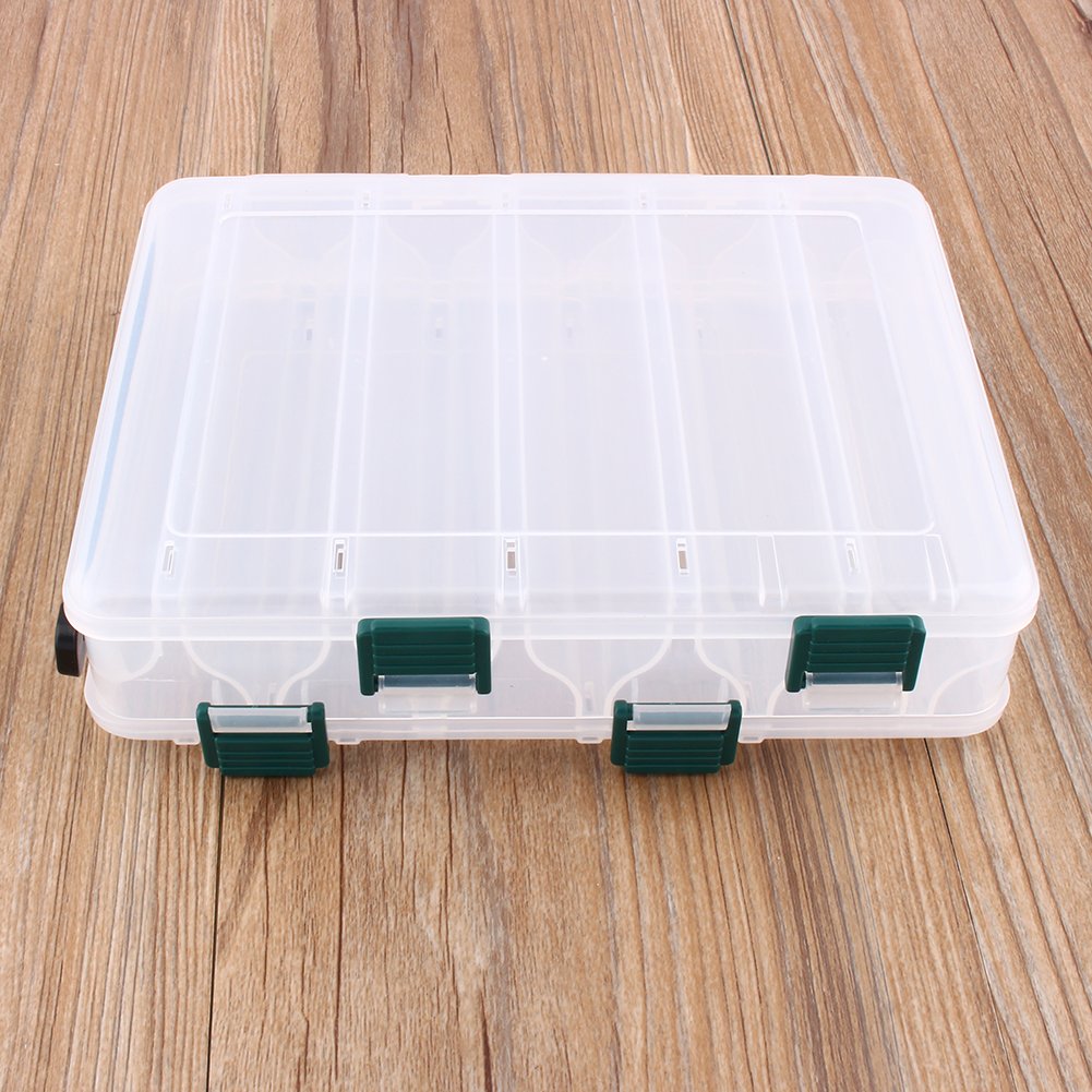 VGEBY1 Double Sided Fishing Tackle Box - Plastic Storage Organizer with Compartments for Hooks, Lures & Gear - Perfect for Outdoor Fishing, Camping & Boat Trips