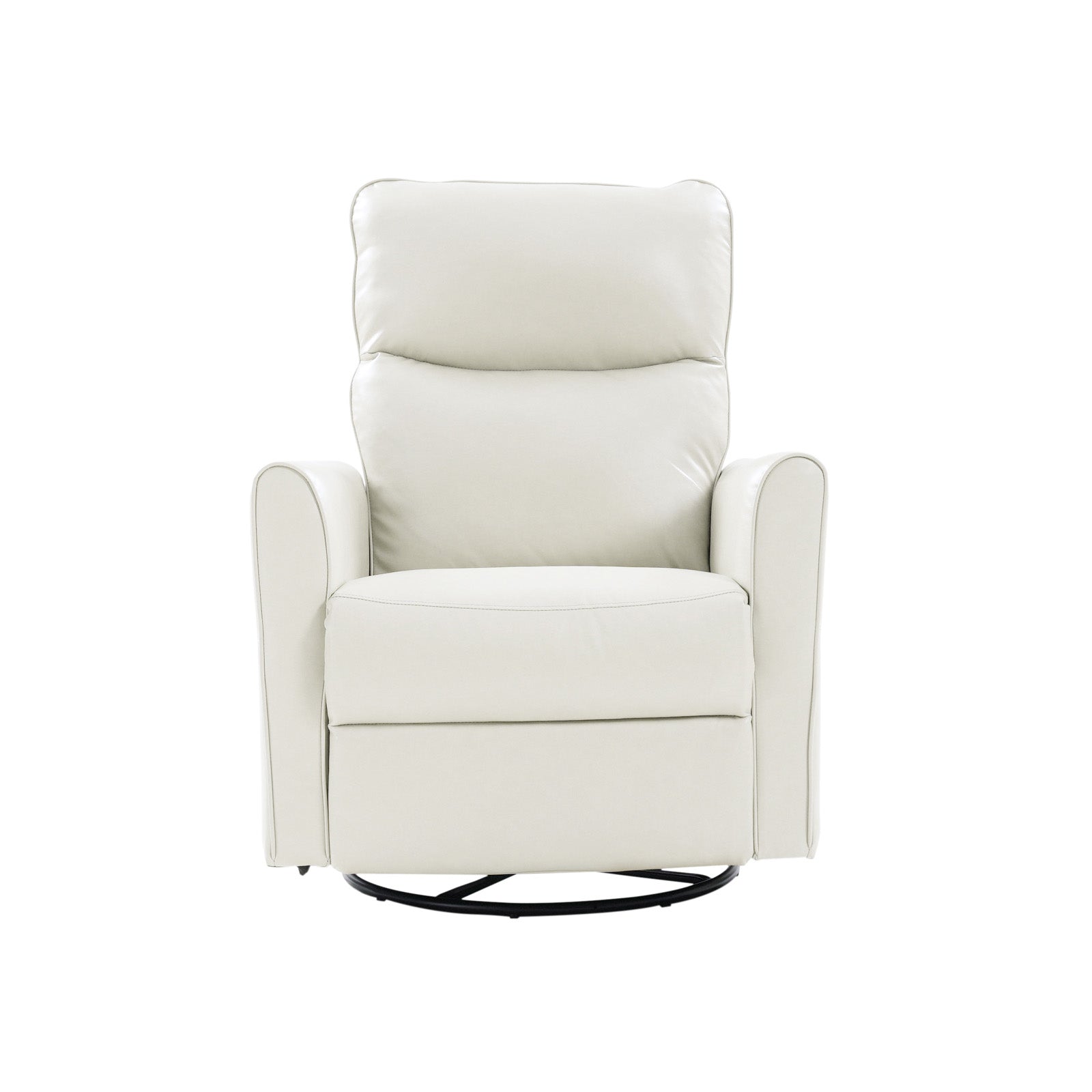 Modern Faux Leather Power Swivel Recliner Chair with USB Charging & Adjustable LED Reading Lamp - Perfect for Home Theater, Living Room & Office Relaxation