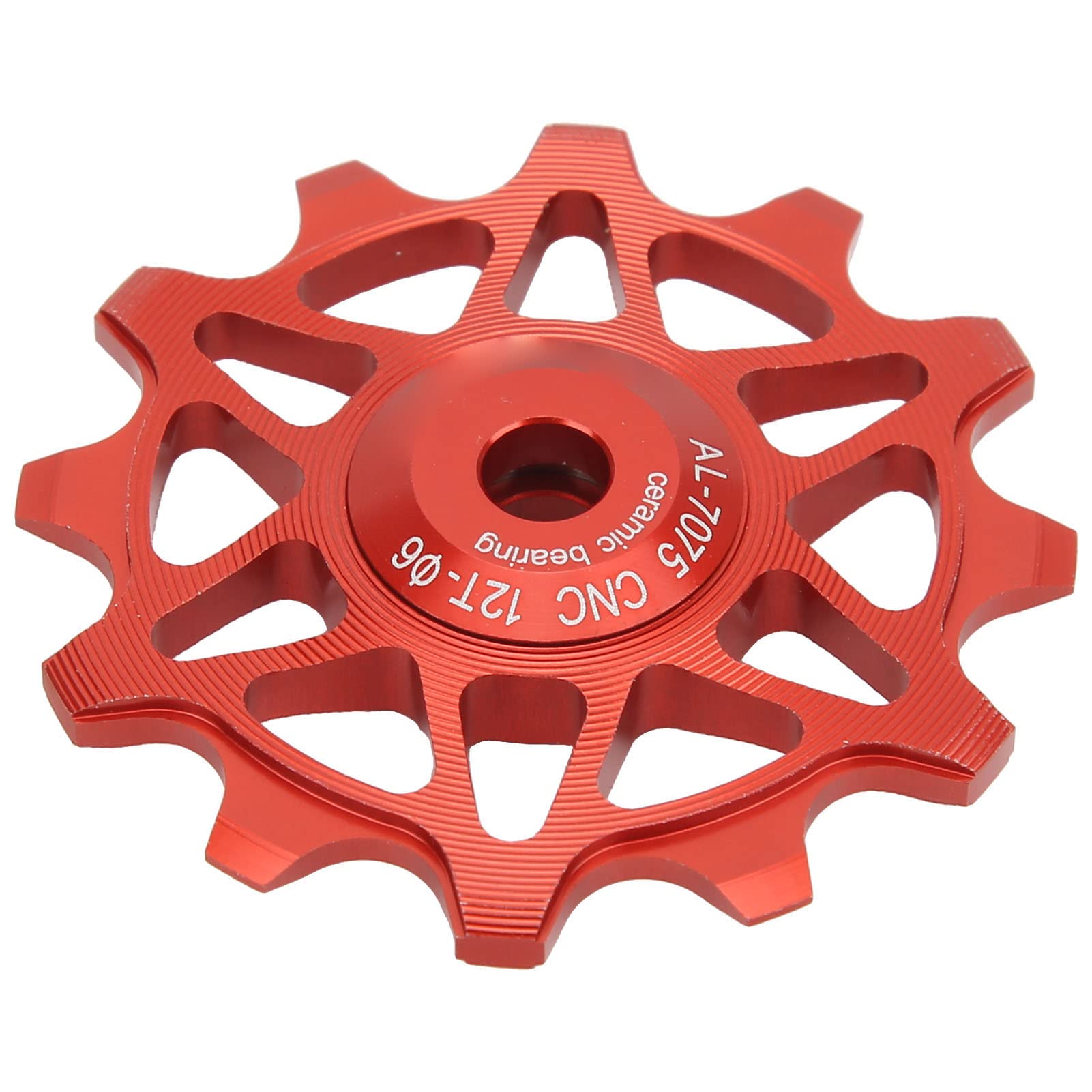 Jopwkuin 12T Sealed Bearing Bicycle Wheel - Anti-Oxidation & Corrosion Resistant Rear Derailleur Pulley for Road Bikes (Red) - Perfect for Smooth Gear Shifting & Enhanced Cycling Performance