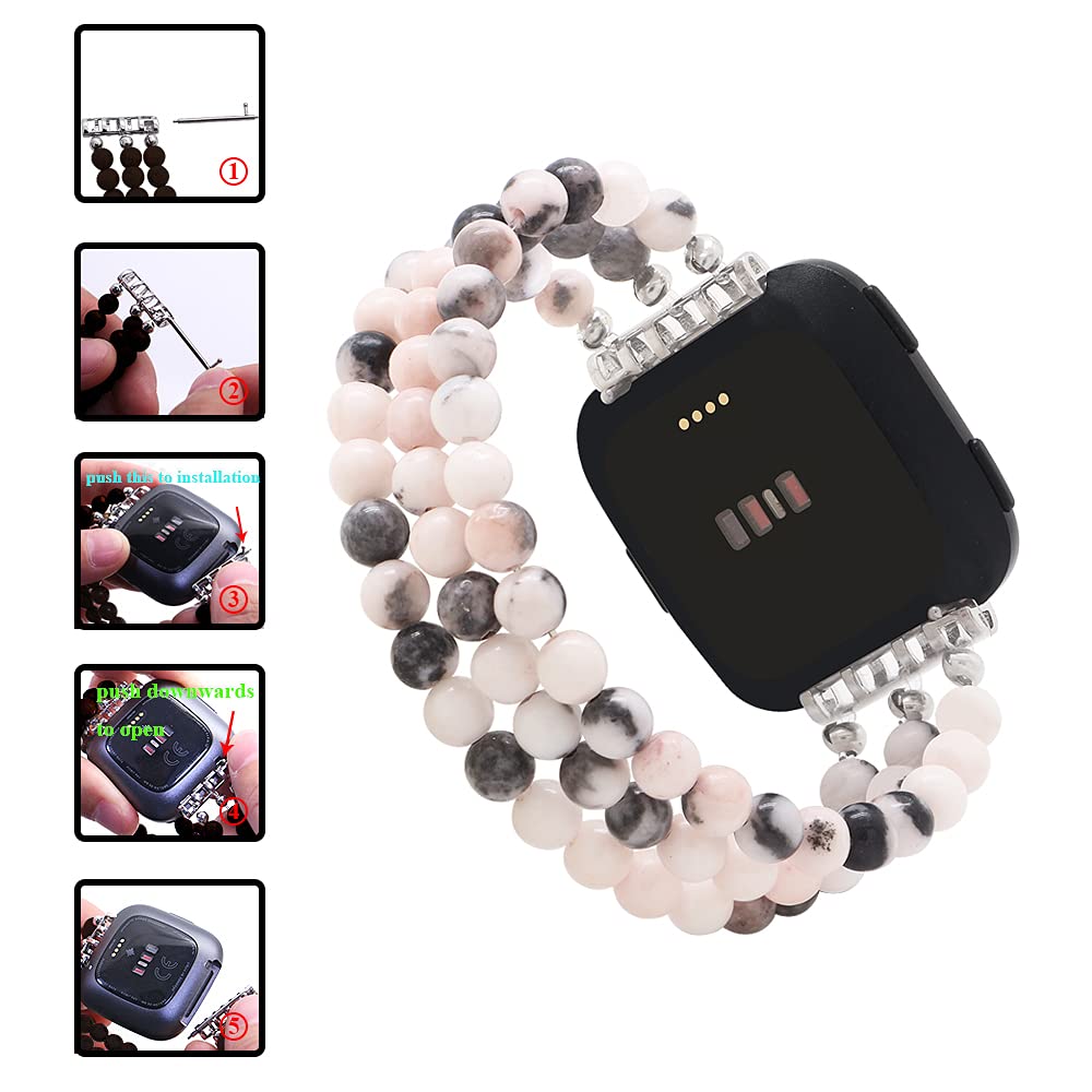 C&L Accessories Fashion Wristband Compatible with Fitbit Versa 2/Versa/Versa Lite - Soft Silicone Replacement Band for Women & Men - Perfect for Workouts, Running & Daily Wear