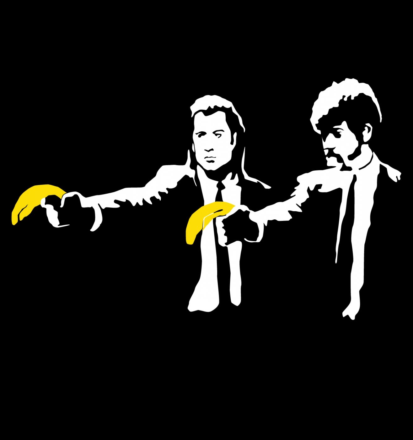 Banksy Pulp Fiction Banana Graphic T-Shirt for Men - Trendy Tribal Streetwear Tee for Casual Wear, Street Style & Urban Fashion