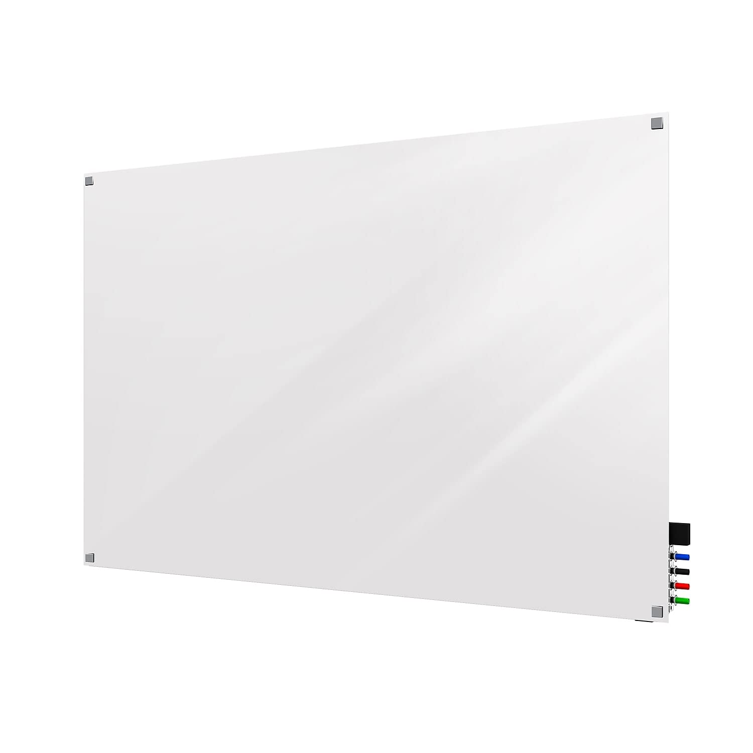 2'x3' Harmony Glass Whiteboard with Square Corners - Includes 4 Markers & Eraser - Perfect for Home Office, Classroom & Conference Room Organization