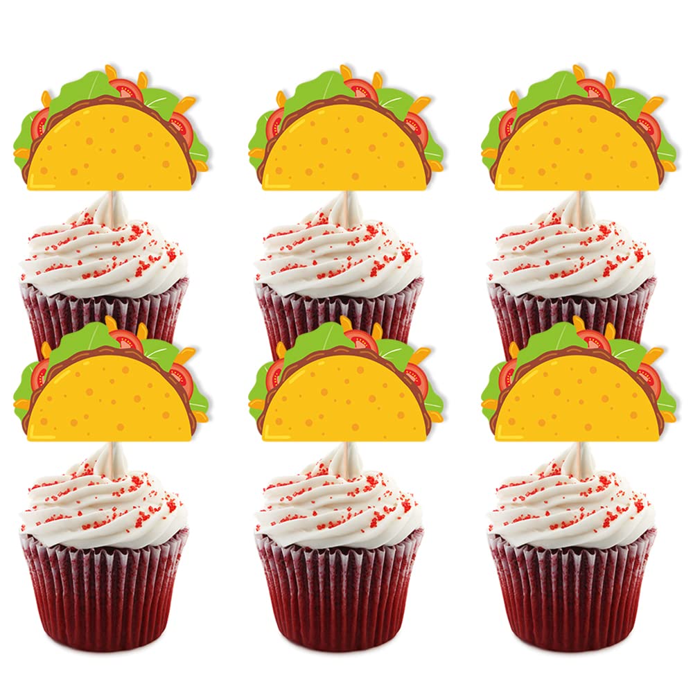 12 Pcs Mexican Fiesta Cupcake Toppers - Colorful Taco Themed Party Decorations for Cinco de Mayo, Birthday & Fiesta Celebrations - Perfect for Cupcakes, Cakes & Dessert Tables