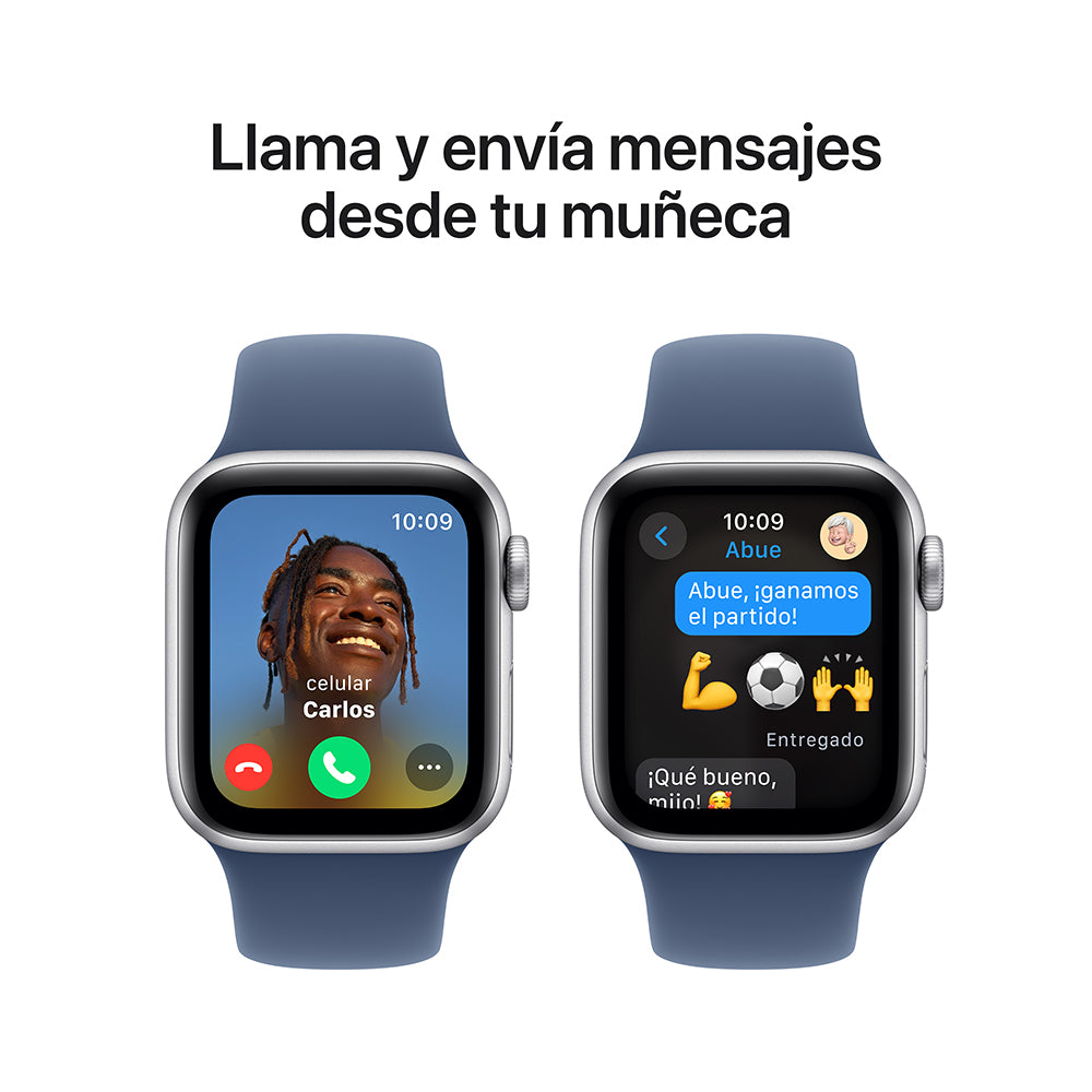 Apple Watch SE GPS 40mm Silver Aluminum Case with Blue Denim Sport Band S/M - Perfect for Fitness Tracking, Running & Everyday Wear