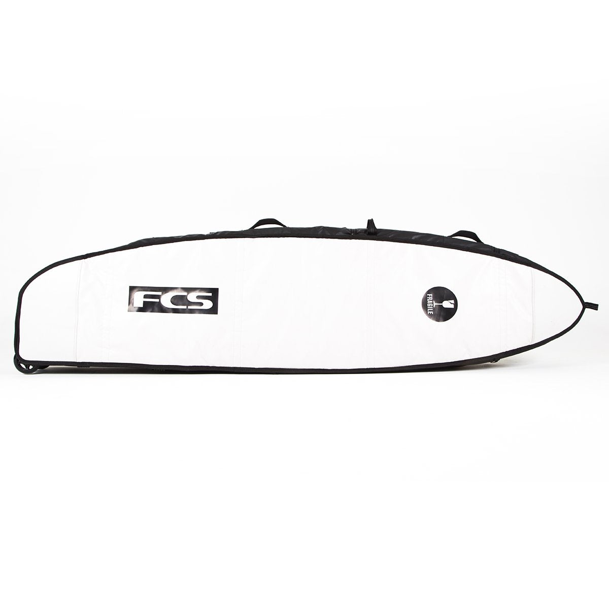 FCS Hybrid/Funboard Wheelie Travel Bag for Surfboards 7'0 & 7'6 - Durable Black/Grey Board Cover with Wheels for Easy Transport - Perfect for Surf Trips, Beach Days & Air Travel