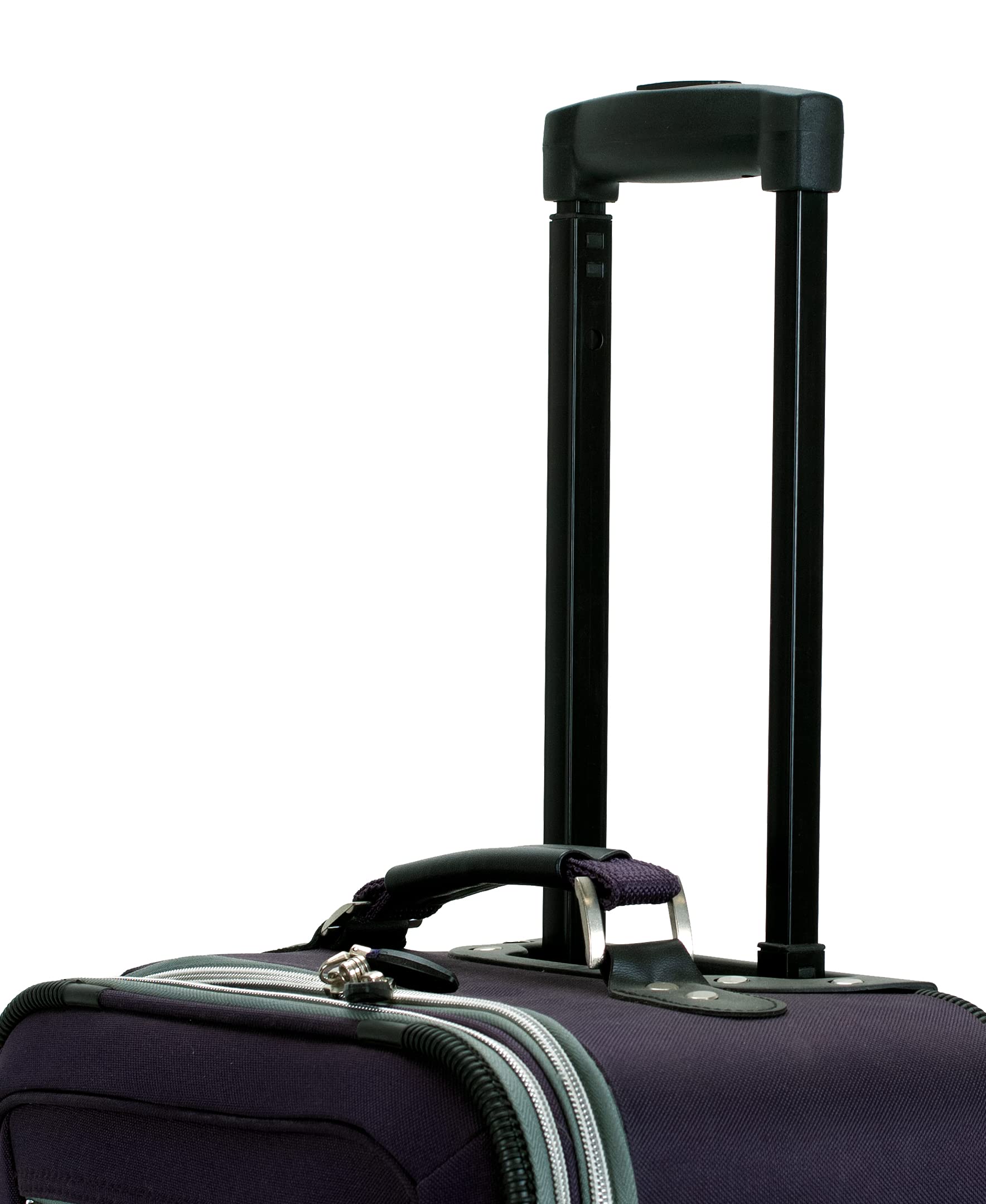 Rockland Pasadena 20-Inch Carry-On Softside Spinner Wheel Luggage - Lightweight Purple Suitcase for Travel, Business Trips & Weekend Getaways