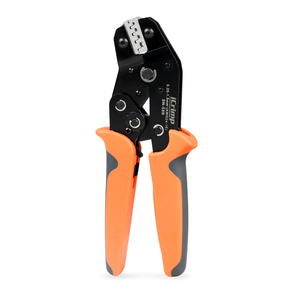 SN 58B Non-Insulated Crimping Tool for 0.25-1.5mm² & AWG24-16 Terminals - Professional Wire Connector Crimper for Electrical, Automotive, and DIY Projects
