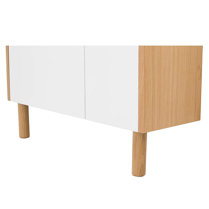 BARTON Study Desk 71cm Height - Blue & Natural Wooden Computer Desk for Home Office, Dorm Room, and Small Spaces