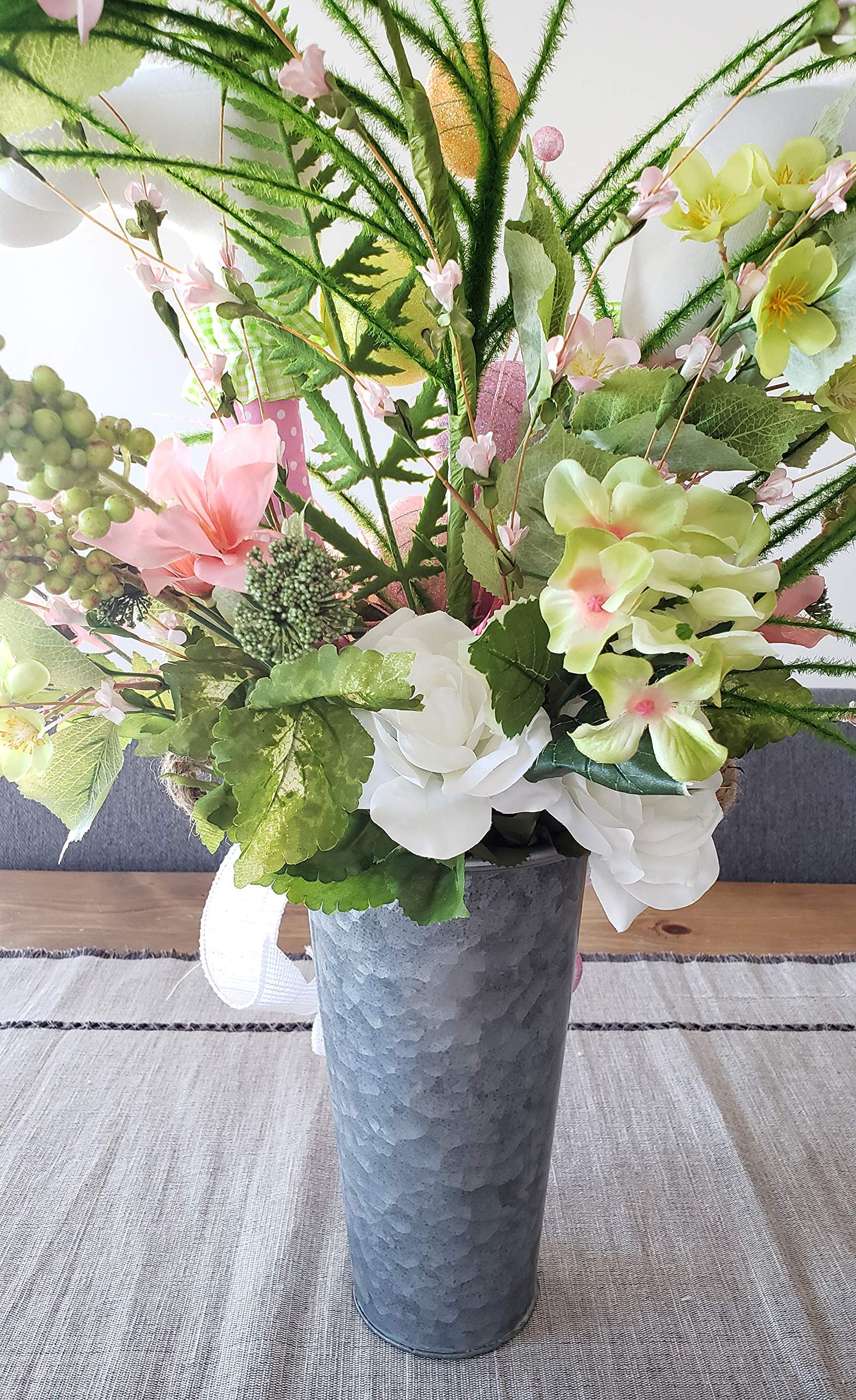Easter Bunny Legs Centerpiece - Spring Floral Arrangement for Table Decor, Easter & Spring Home Decorations - Perfect for Holiday Parties, Dining Table Centerpieces, and Seasonal Home Styling