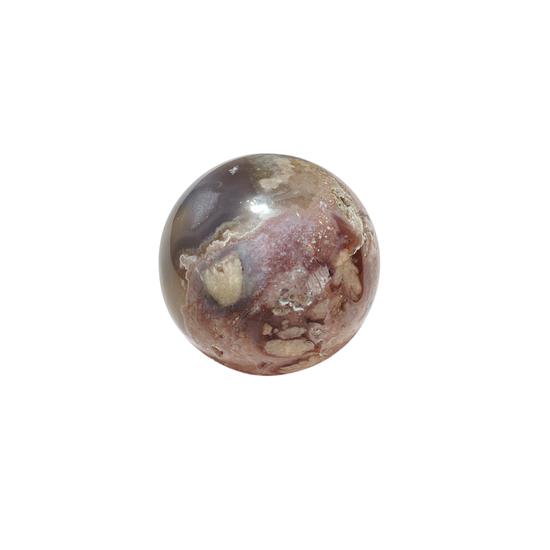 Healing Flower Agate Crystal Sphere - Natural Polished Stone for Meditation, Reiki, and Home Decor | Perfect for Energy Healing, Chakra Balancing, and Spiritual Gifts