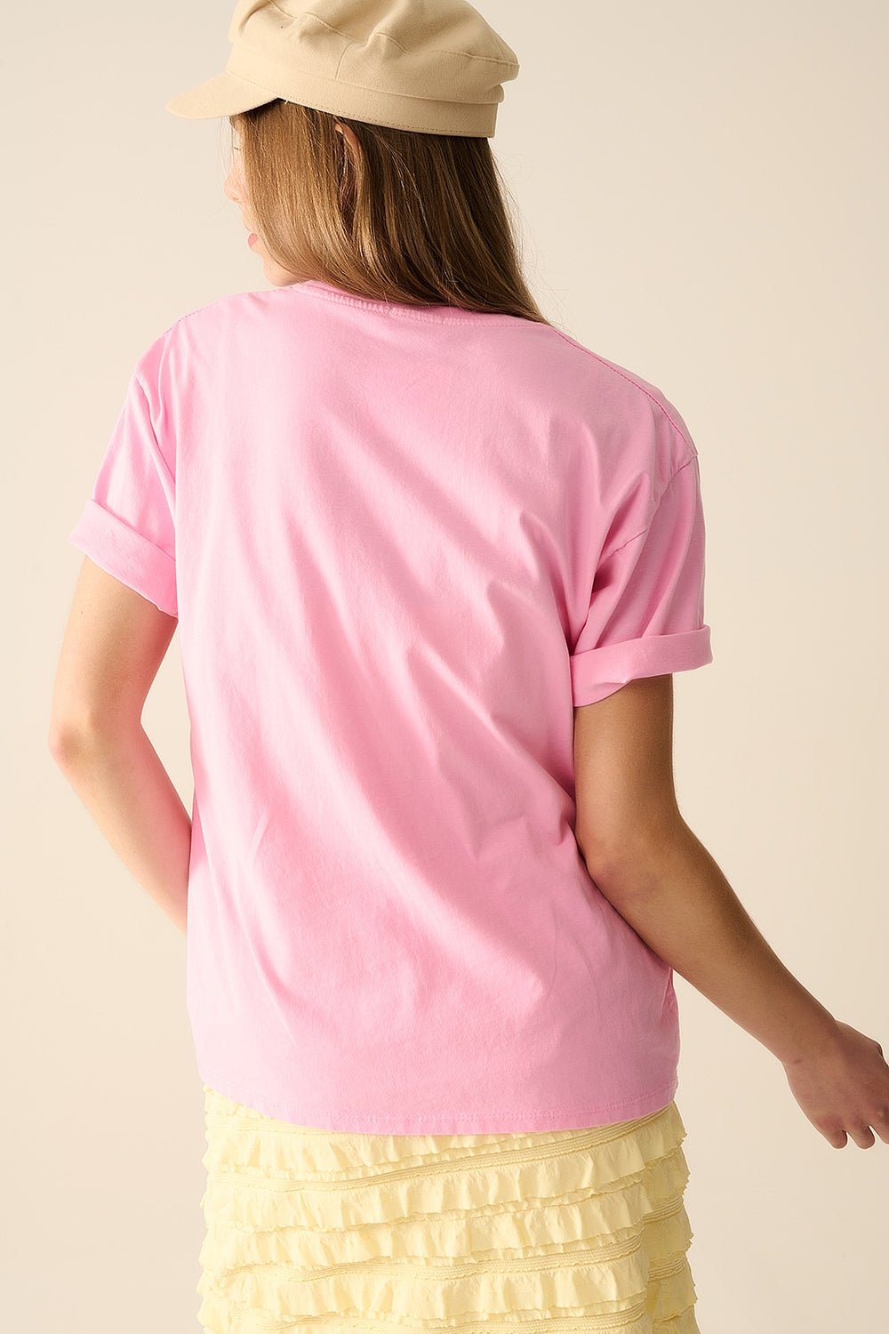 Italie La Dolce Vita Graphic Print Rose T-Shirt - Casual Vintage Italian Style Tee for Women's Everyday Wear