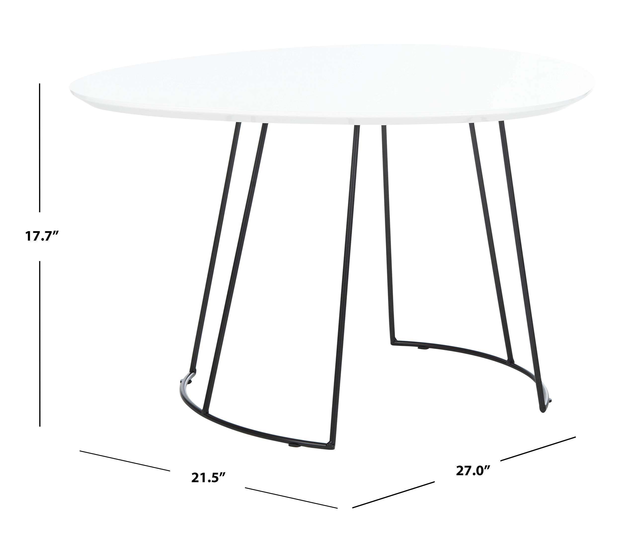 Safavieh Home Brooks Modern White Lacquer and Black Side Table - Nightstand, Living Room Accent Table, Bedroom End Table - Perfect for Small Spaces and Home Decor