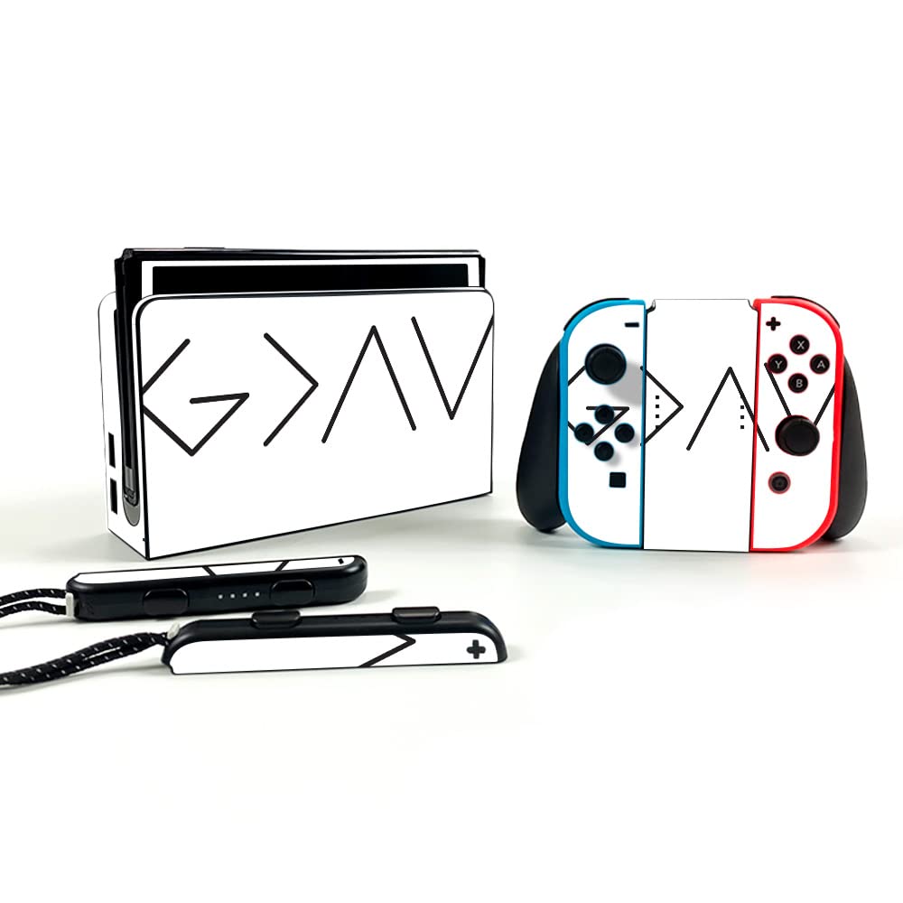 MightySkins Protective Vinyl Decal Wrap for Nintendo Switch OLED - God is Greater Design | Durable, Customizable Skin Cover | Easy to Apply & Remove | Made in USA | Perfect for Gaming, Travel & Personalization