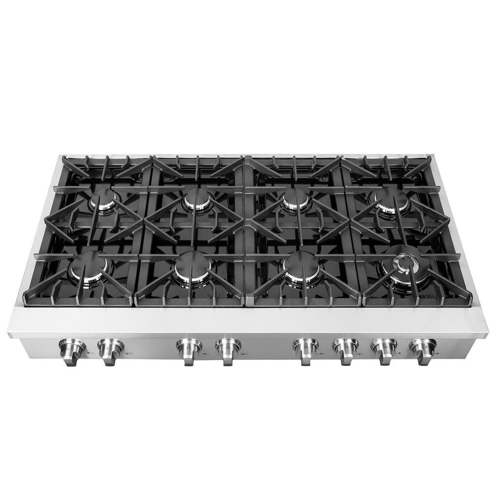 Forno Lseo 48 Inch 8 Burner Professional Gas Rangetop with Griddle - Stainless Steel Commercial Range (FCTGS5737 48) for Restaurant, Catering & Home Kitchen Use