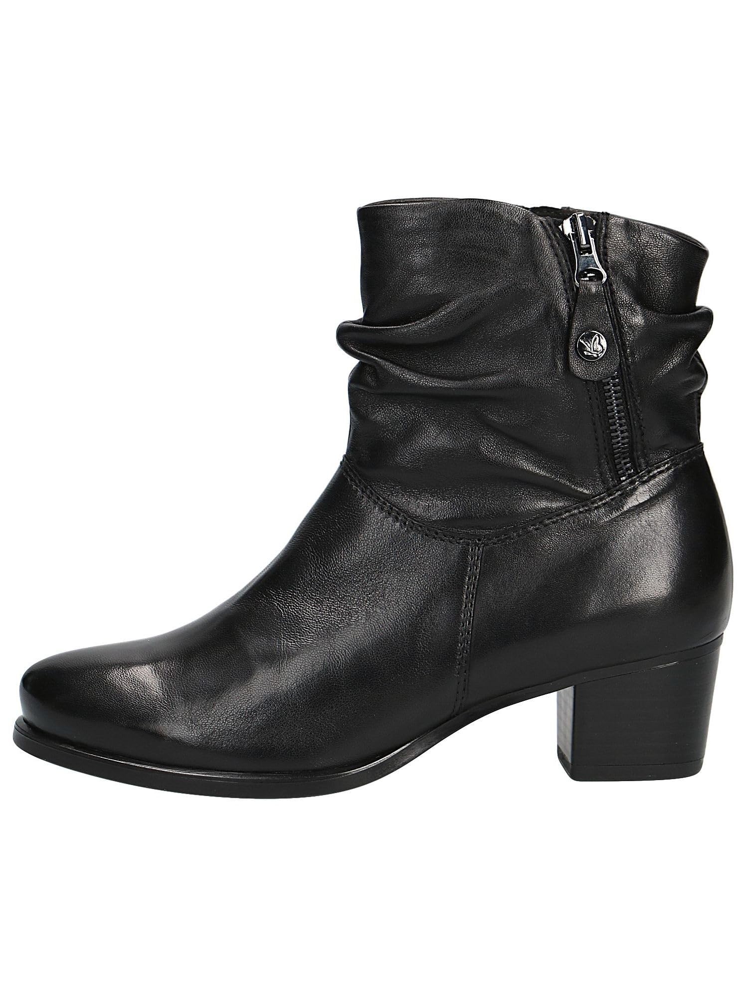Caprice Women's Twin Zip Chelsea Boots - Black Leather Ankle Boots for Fall & Winter | Fashionable & Comfortable for Work, Casual & Outdoor Wear