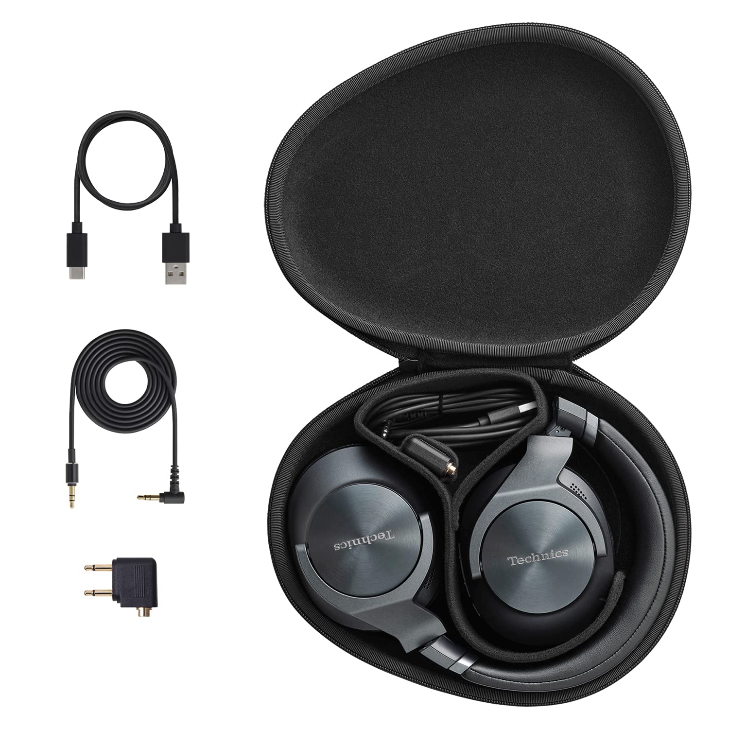 Technics EAHA800EK Premium Noise Cancelling Bluetooth Headphones - 50 Hour Battery Life, Multi-Point Connectivity, Hi-Res Audio, Comfort Fit (Black) - Perfect for Travel, Work & Music Lovers