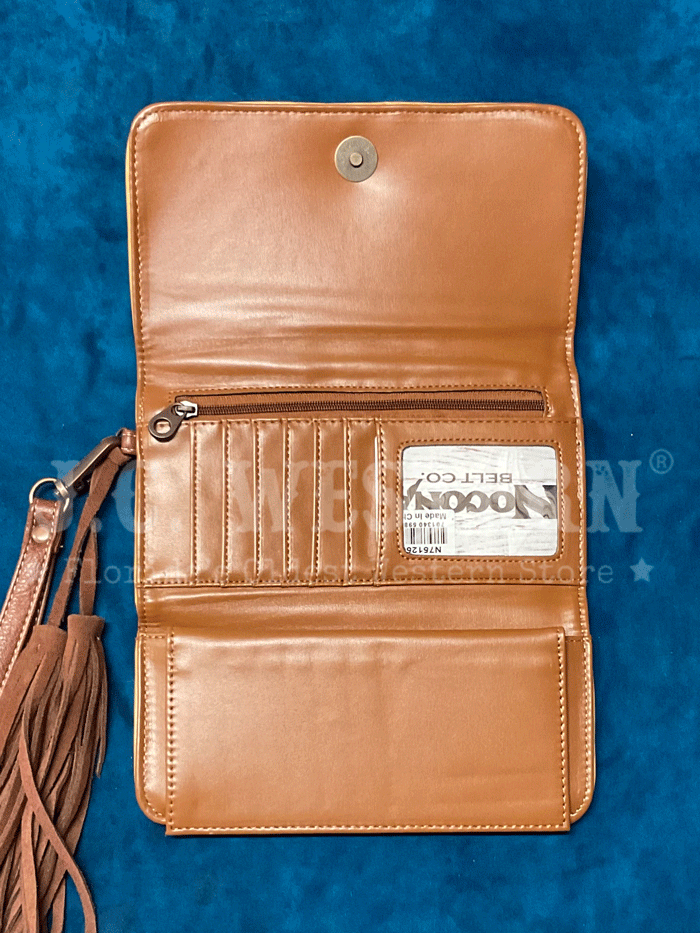 Nocona Women's Laney Clutch Wallet - Genuine Leather Crossbody Purse with RFID Protection for Everyday Use, Travel & Shopping (Brown)