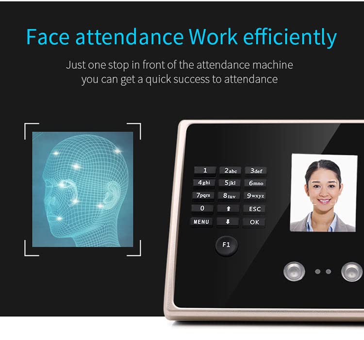 Biometric Time Clock with Facial Recognition & Fingerprint Scanner - Secure Employee Attendance System for Offices, Schools & Workplaces