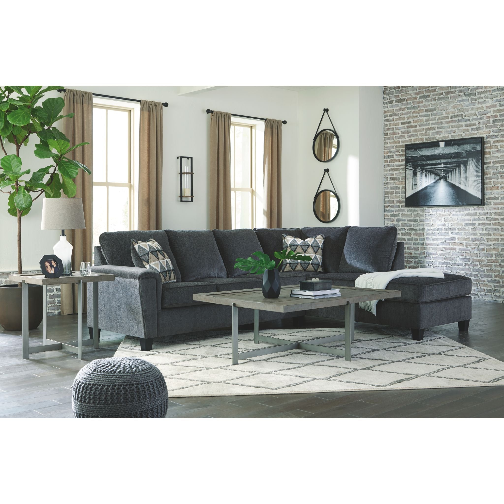 Abinger 2-Piece Sectional Sofa with Chaise Lounge - Modern L-Shaped Living Room Couch for Small Spaces, Apartment & Family Room Furniture