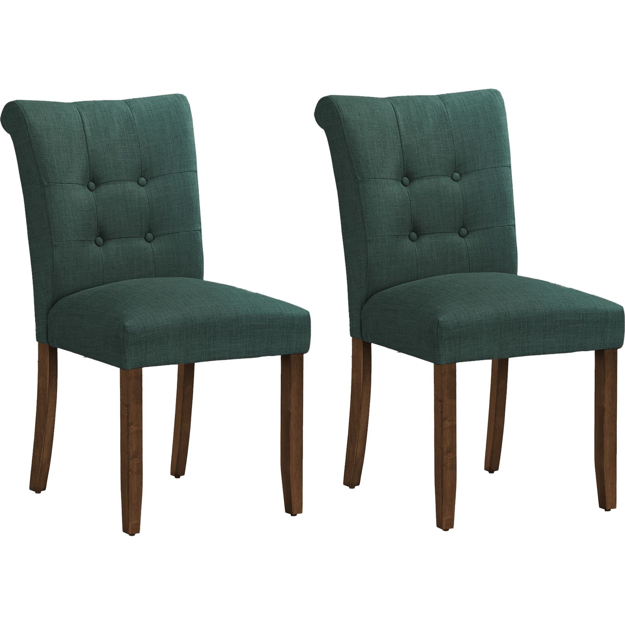 Modern Asher Dining Chairs Set of 2 - Mid Century Wooden Kitchen Chairs with Upholstered Seat - Perfect for Dining Room, Kitchen, Breakfast Nook & Home Office