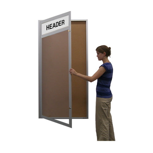 48x72 Large Outdoor Poster Display Case with Header - Single Door Weatherproof Sign Holder for Storefronts, Restaurants, and Events