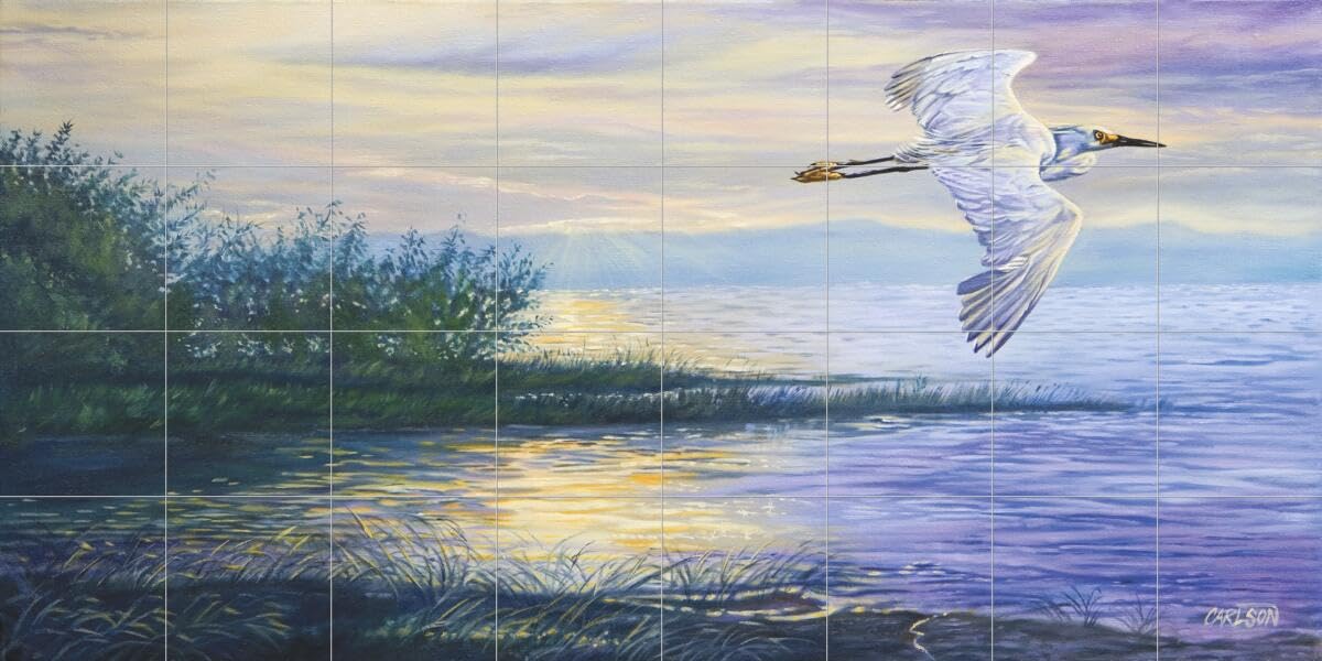 Ceramic Backsplash Tile Mural - Waterfowl Bird Design for Kitchen & Bathroom - Serenity Collection by Cory Carlson - Perfect for Rustic & Farmhouse Decor