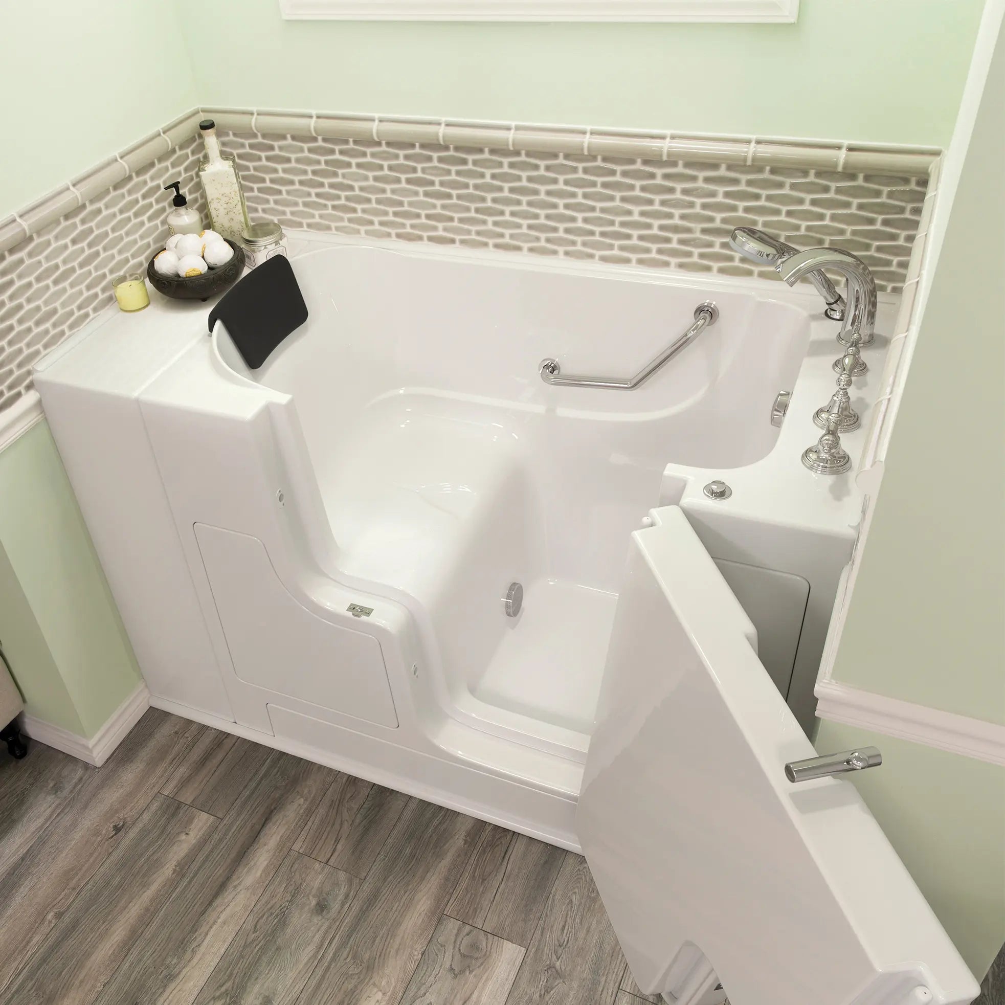 Premium 30 x 52 Inch Gelcoat Walk-In Bathtub with Soaker System & Right Hand Drain - Ideal for Elderly & Mobility Assistance, Spa-Like Relaxation at Home