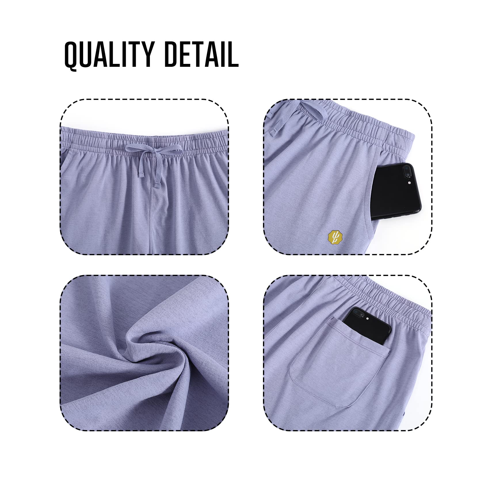 LUCKY CACTUS Women's Bermuda Shorts - Stretchy Jersey Yoga Shorts with Pockets for Walking, Running & Workouts - Comfortable Knee-Length Athletic Shorts for Women | Perfect for Gym, Travel & Casual Wear