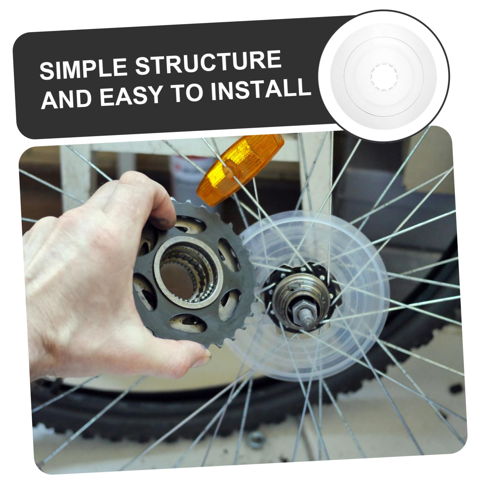 Happyyami Bike Rear Hub Cover - Durable Bicycle Spoke Protector, Road Bike Chain Guard & Flywheel Cover for Enhanced Safety - Perfect for Mountain Bikes, Commuting & Urban Cycling