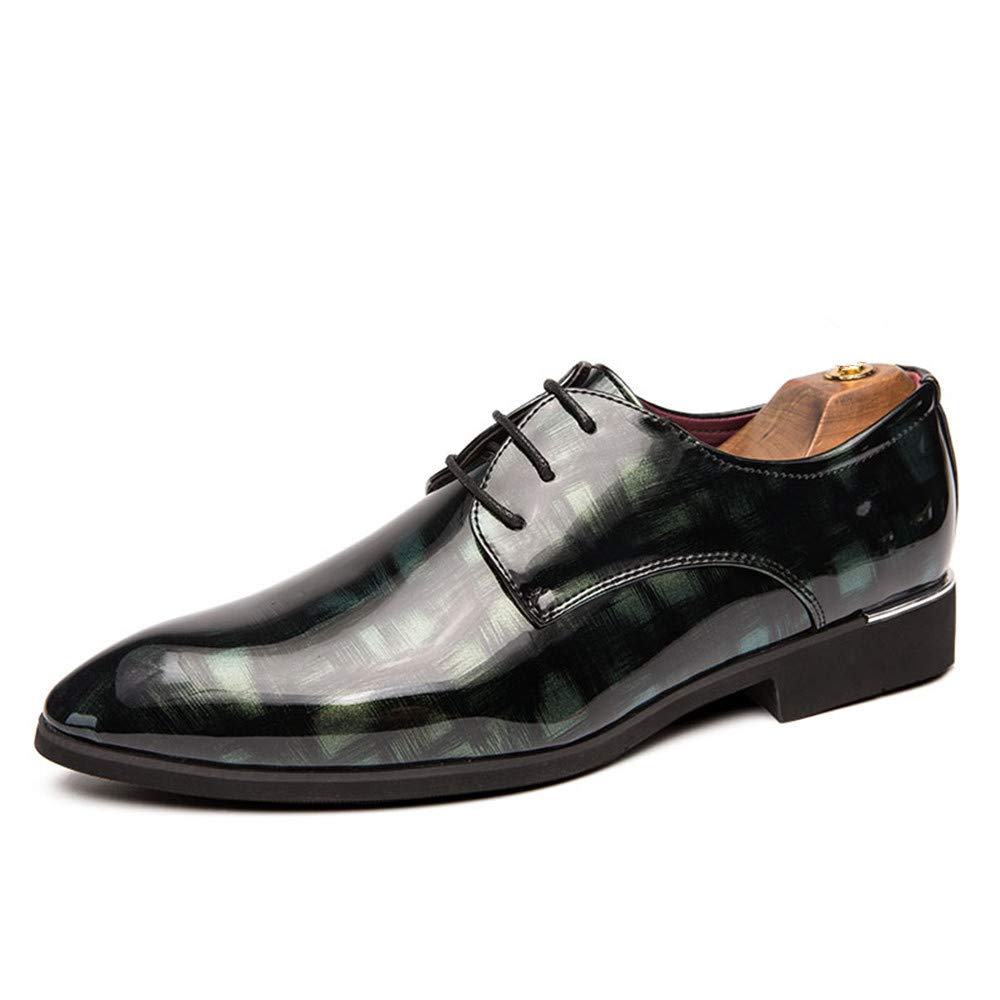 Men's Genuine Leather Oxford Shoes - Business, Work & Casual Dress Shoes for Driving, Walking & Daily Wear - Stylish Boat Shoes with Patent Leather Finish - Perfect for Office, Travel & Outdoor Activities