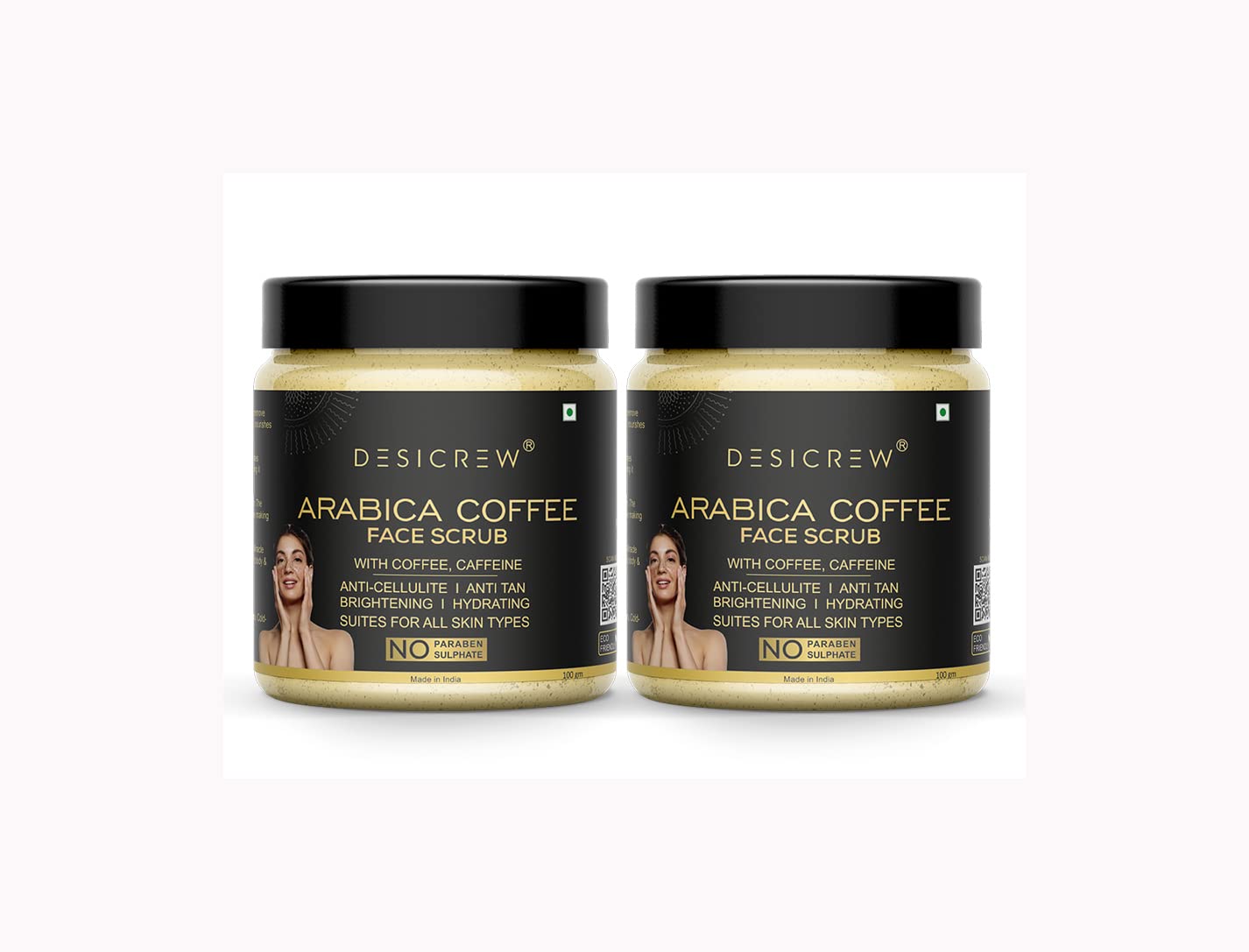 Organic Arabica Coffee Face Scrub with Caffeine & Cocoa Butter - Exfoliating & Brightening Facial Scrub for Glowing Skin (200g) | Perfect for Morning Routine & Spa Day at Home
