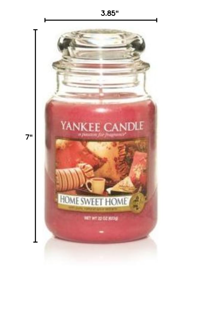 Yankee Candle 22 oz Home Sweet Home Scented Jar Candle - Large White Decorative Candle for Living Room, Bedroom & Home Decor