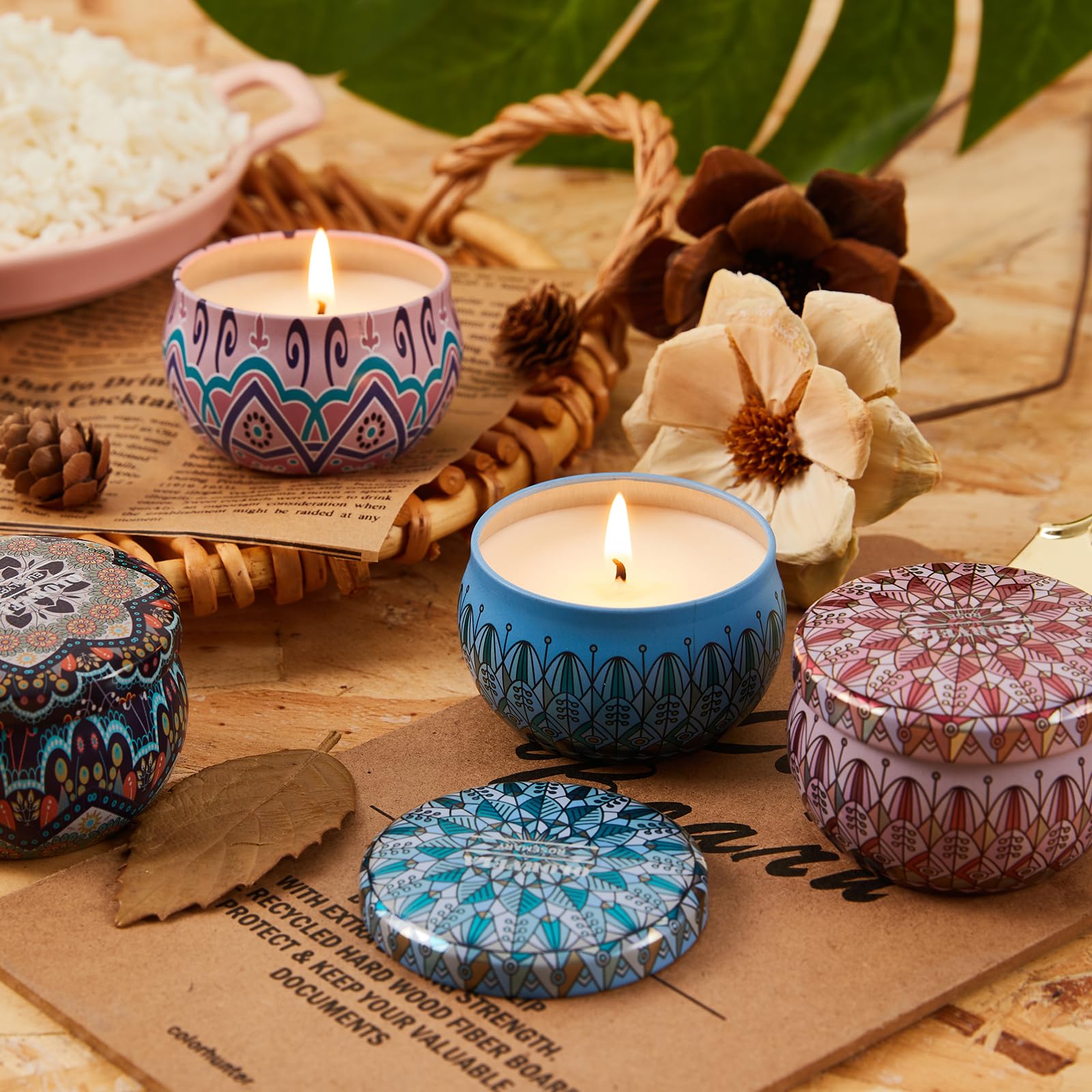 12 Pack Scented Soy Wax Candles Gift Set - Natural Aromatherapy Travel Tin Candles for Home, Relaxation & Gifts | Perfect for Christmas, Birthday, Mother's Day | Women, Mom, Home Decor, Spa, Yoga, Meditation