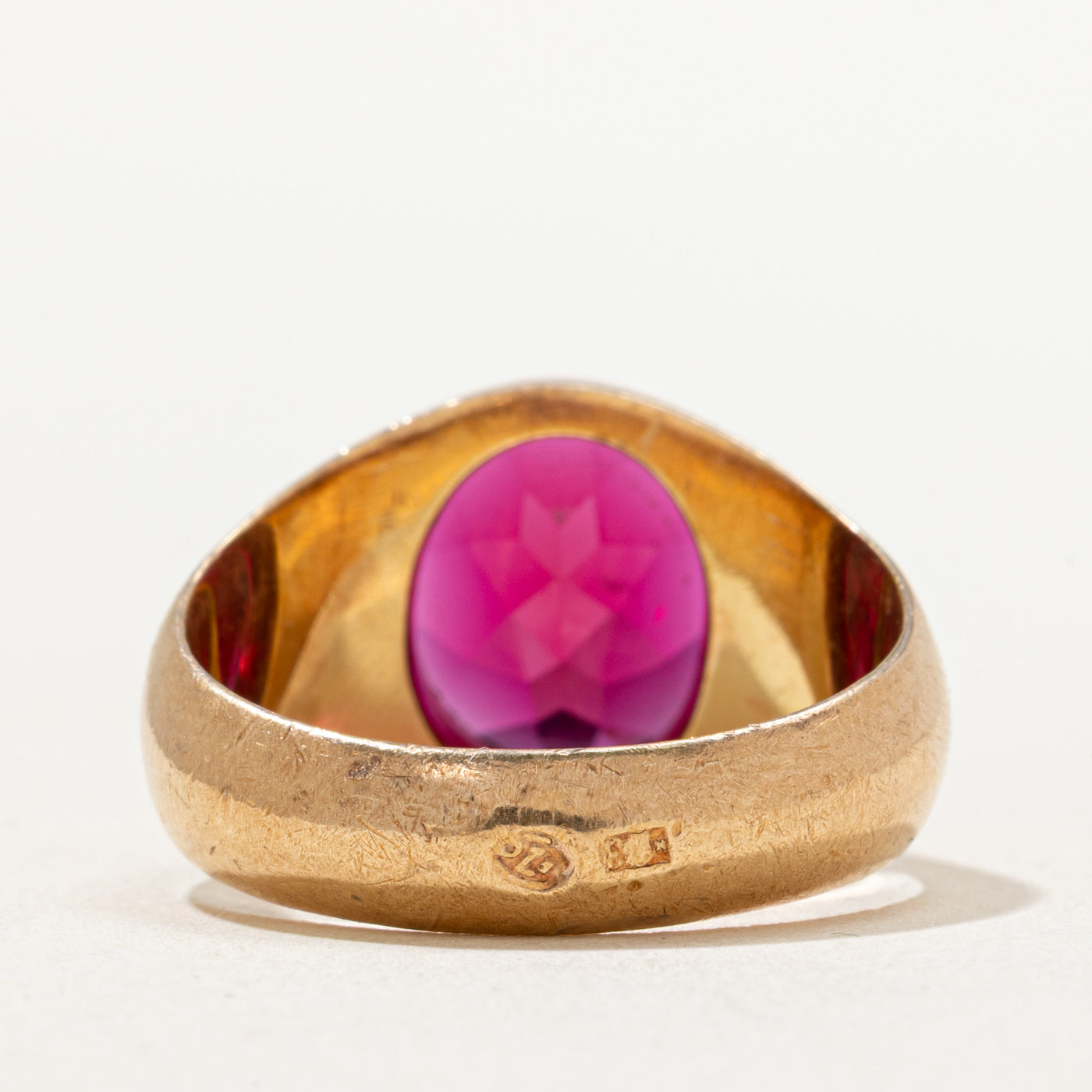 Solitaire Synthetic Ruby Statement Ring - 4.00ct Oval Cut Gemstone Engagement Ring for Women, Size 11 | Perfect for Weddings, Anniversaries & Special Occasions