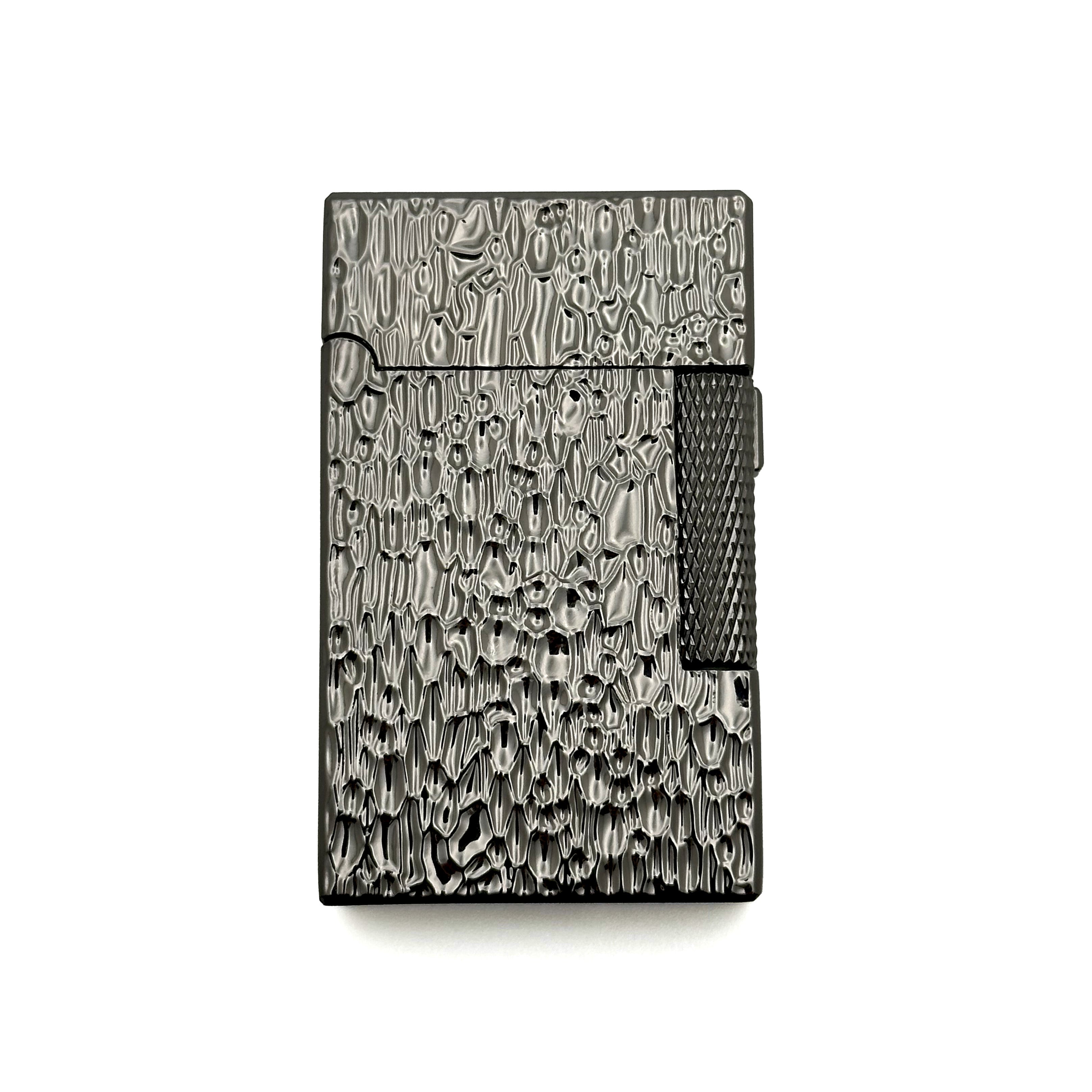 Visol Hubbard Hammered Soft Flame & Torch Flame Flint Lighter in Gunmetal - Perfect for Cigars, Candles, Camping & Outdoor Use