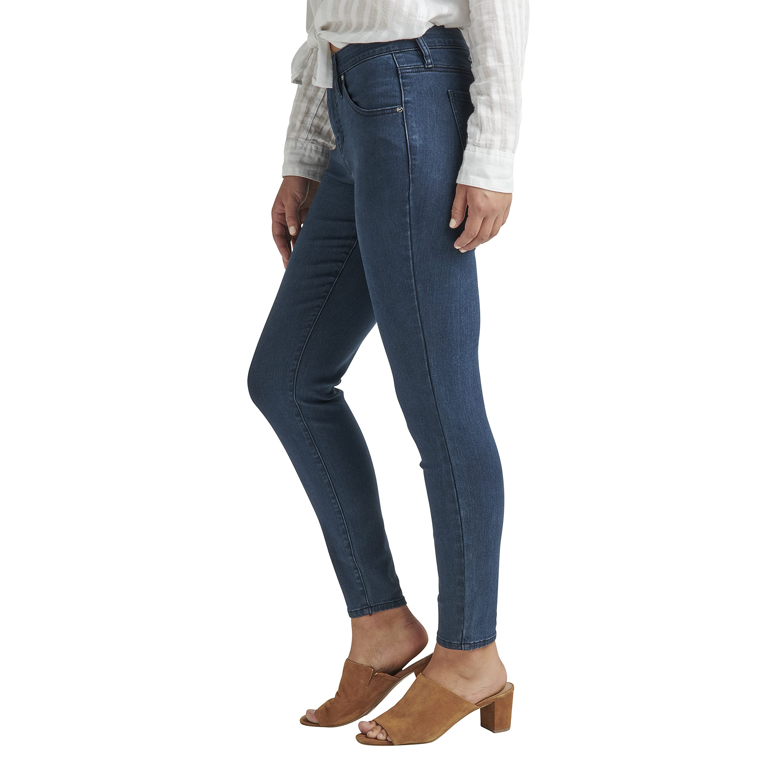 JAG Jeans Women's Petite Cecilia Mid Rise Skinny Jeans - Slim Fit Stretch Denim Pants for Work & Casual Wear