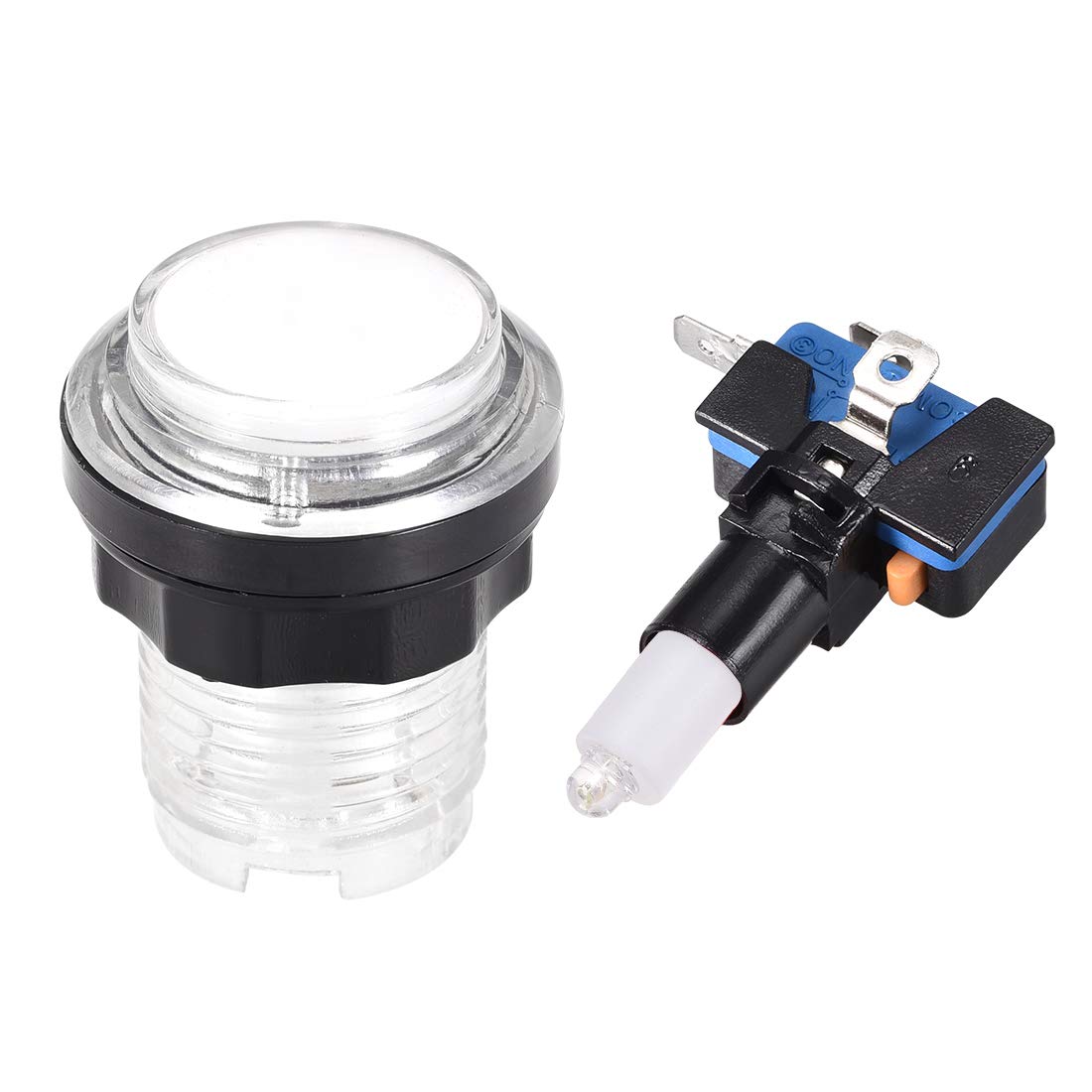 uxcell 33.5mm Round 12V LED Illuminated Arcade Push Button Switch with Micro Switch - White (6 Pack) for Video Games, DIY Cocktail Cabinets & MAME Controllers