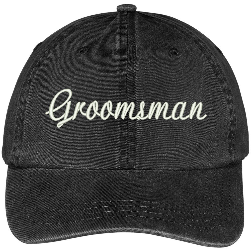 Trendy Embroidered Groomsman Wedding Party Cap - Pigment Dyed Cotton Hat for Men - Perfect for Bachelor Parties, Weddings & Casual Outings