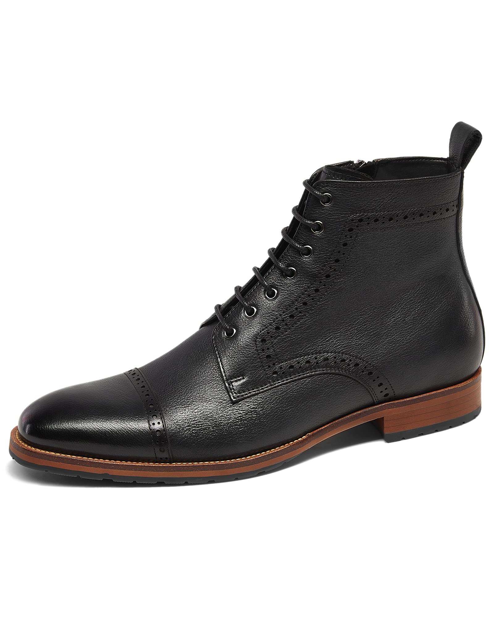 **Men's Genuine Leather Motorcycle Boots - Combat, Casual & Work Boots for Riding, Outdoor & Daily Wear**
